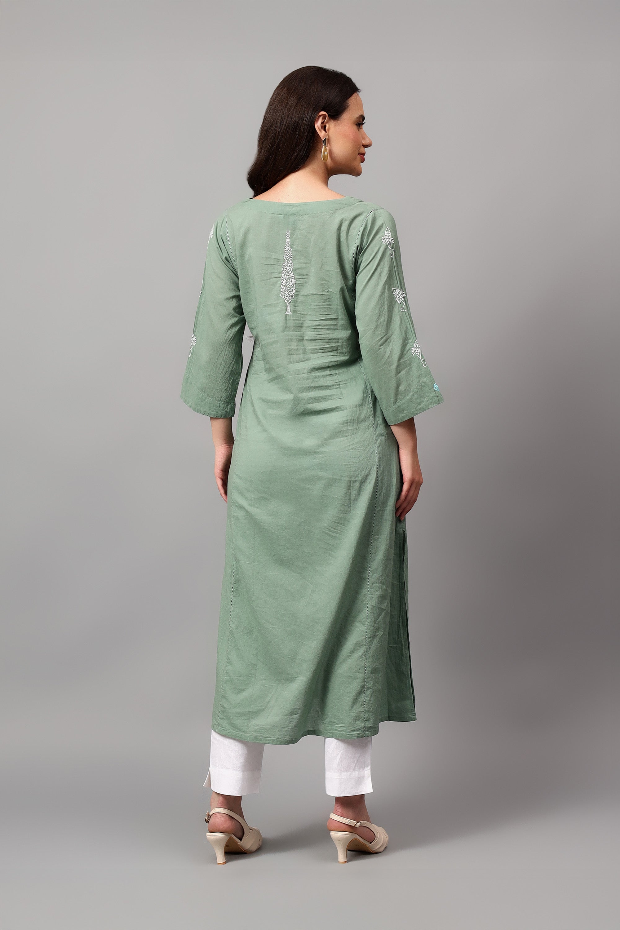 Kurta | Jamuna | Chikankari | Cotton