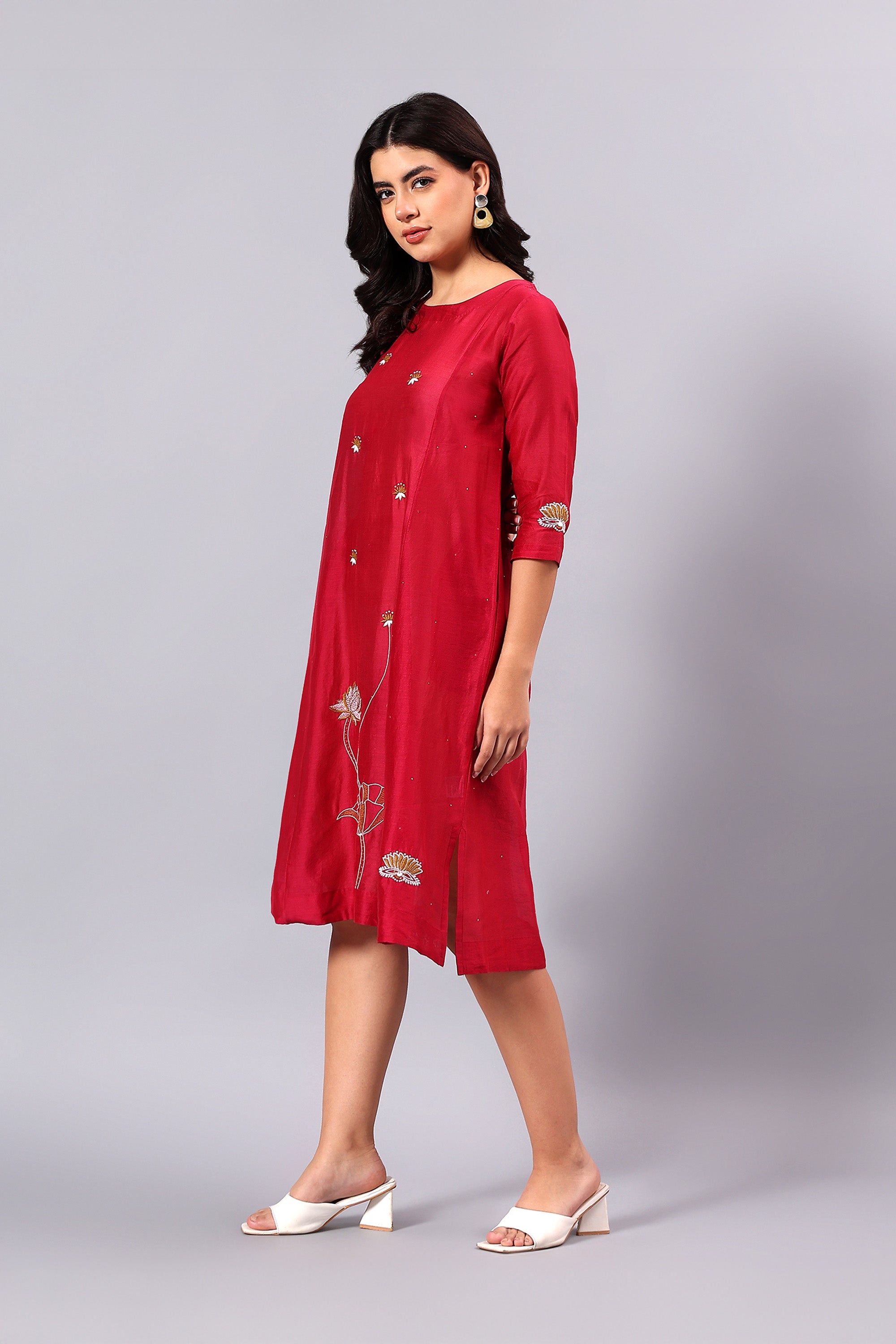 Tunic and underdress | Kriya | Chikankari | Cotton Silk (Chanderi)
