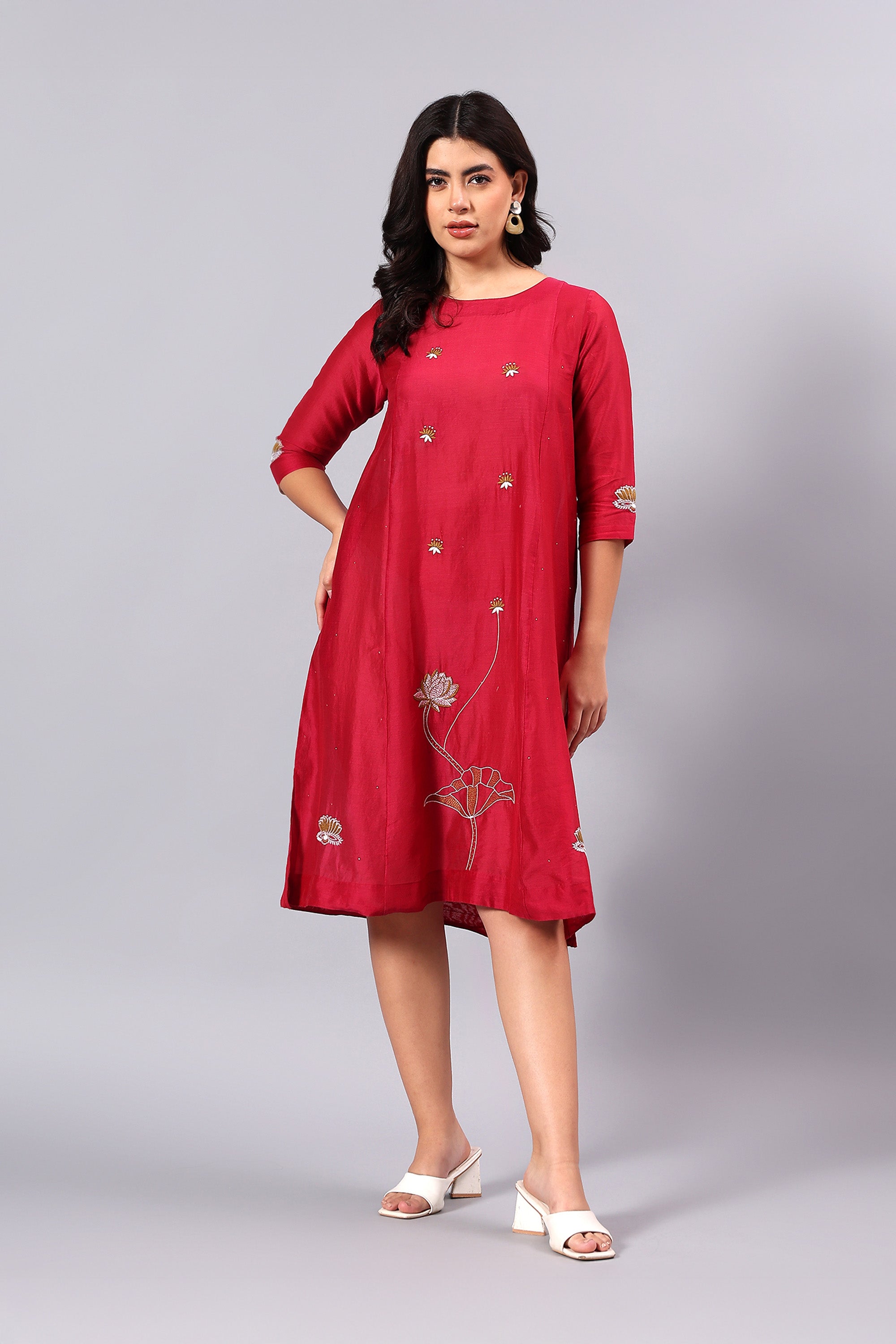 Tunic and underdress | Kriya | Chikankari | Cotton Silk (Chanderi)