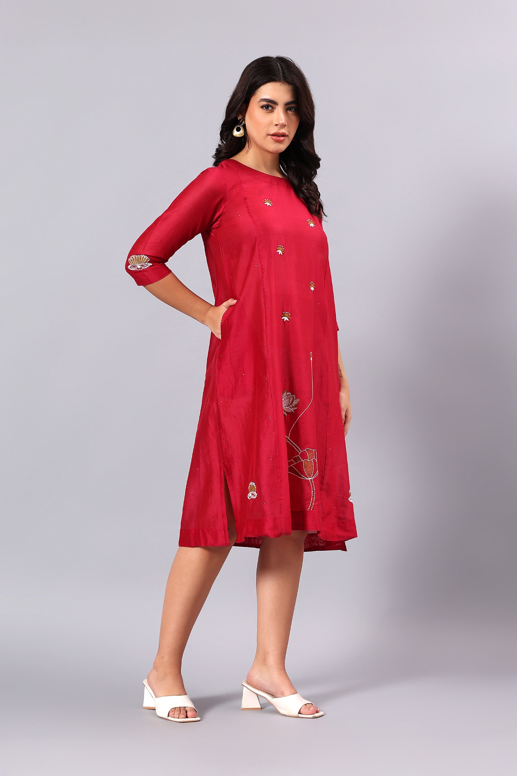 Tunic and underdress | Kriya | Chikankari | Cotton Silk (Chanderi)