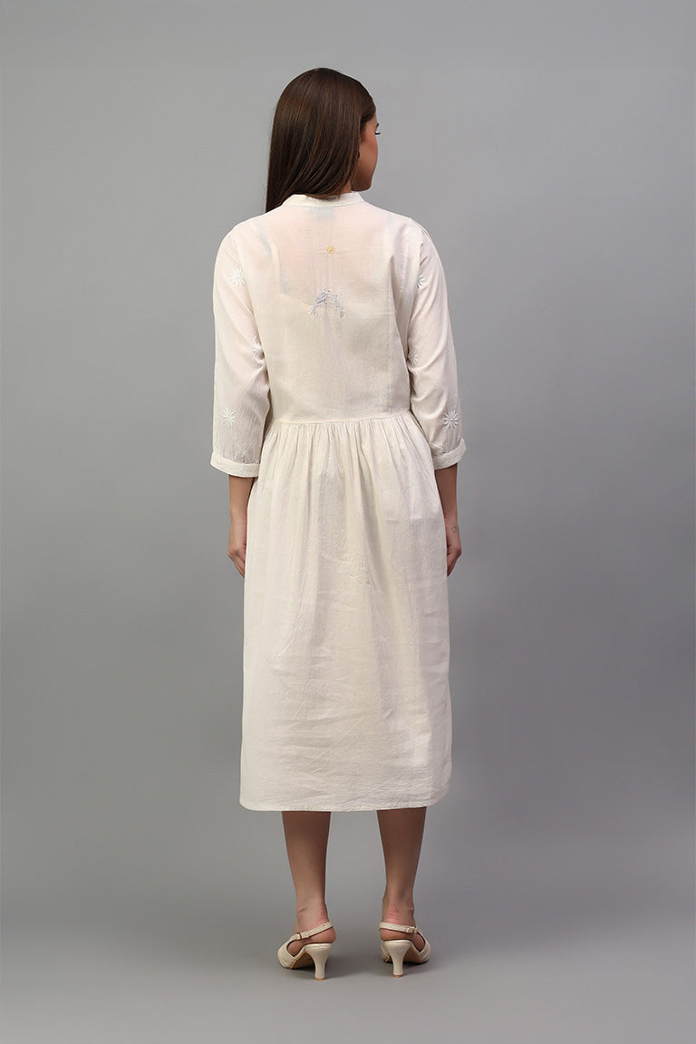Shirt Dress | Chenab | Chikankari | Cotton