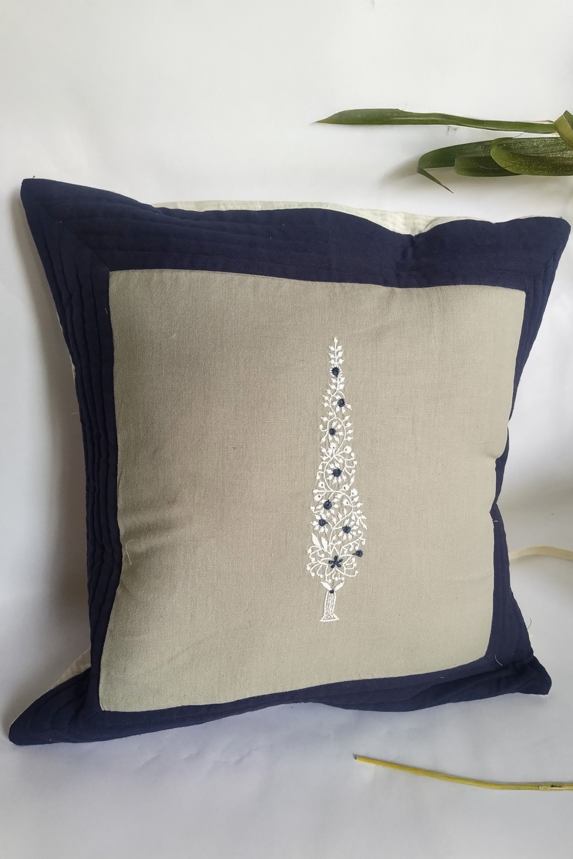 Cushion Cover | Pansukh | Chikankari | Cotton | 16"