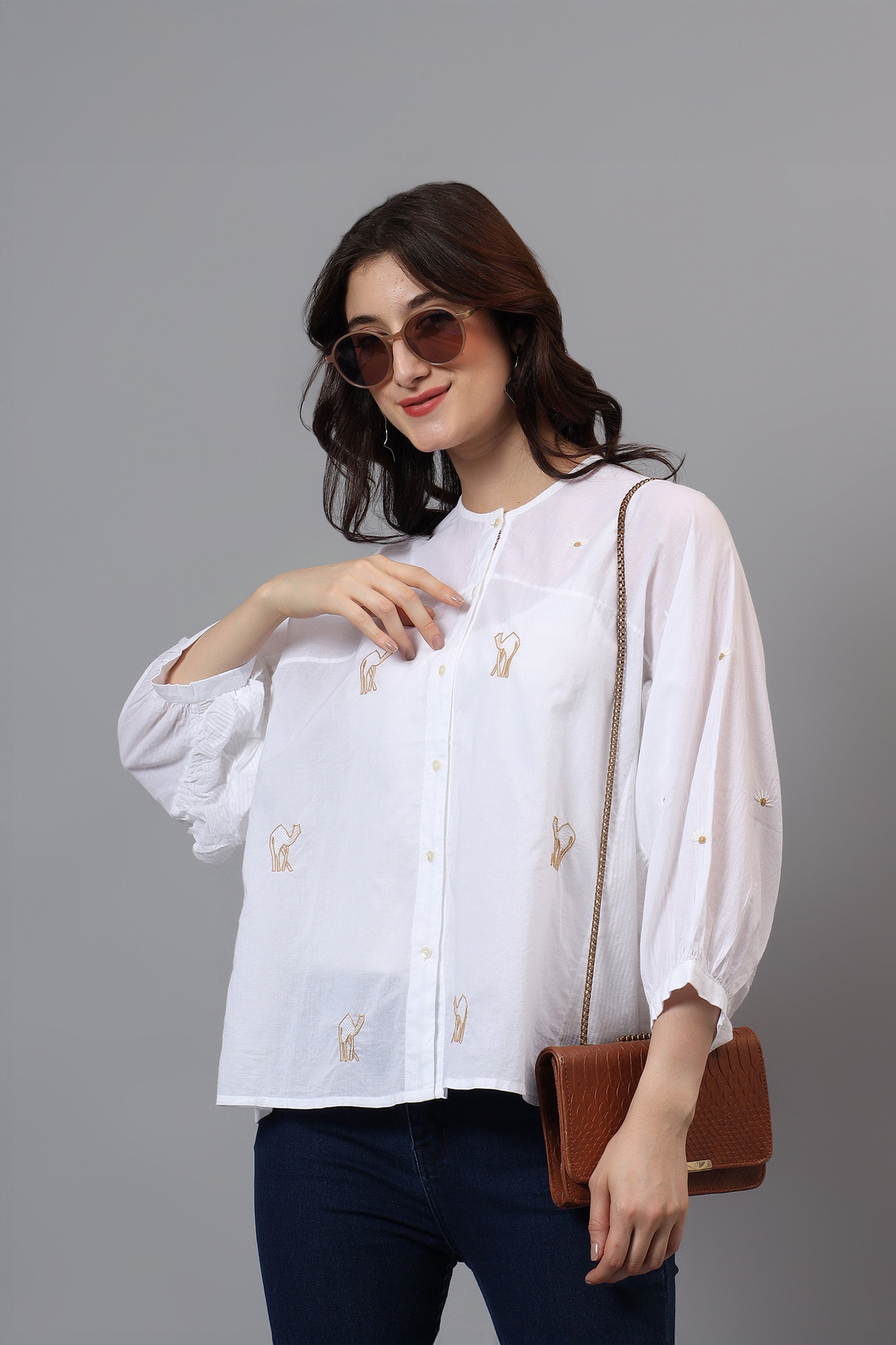 Shirt | Mekori | Chikankari | Cotton