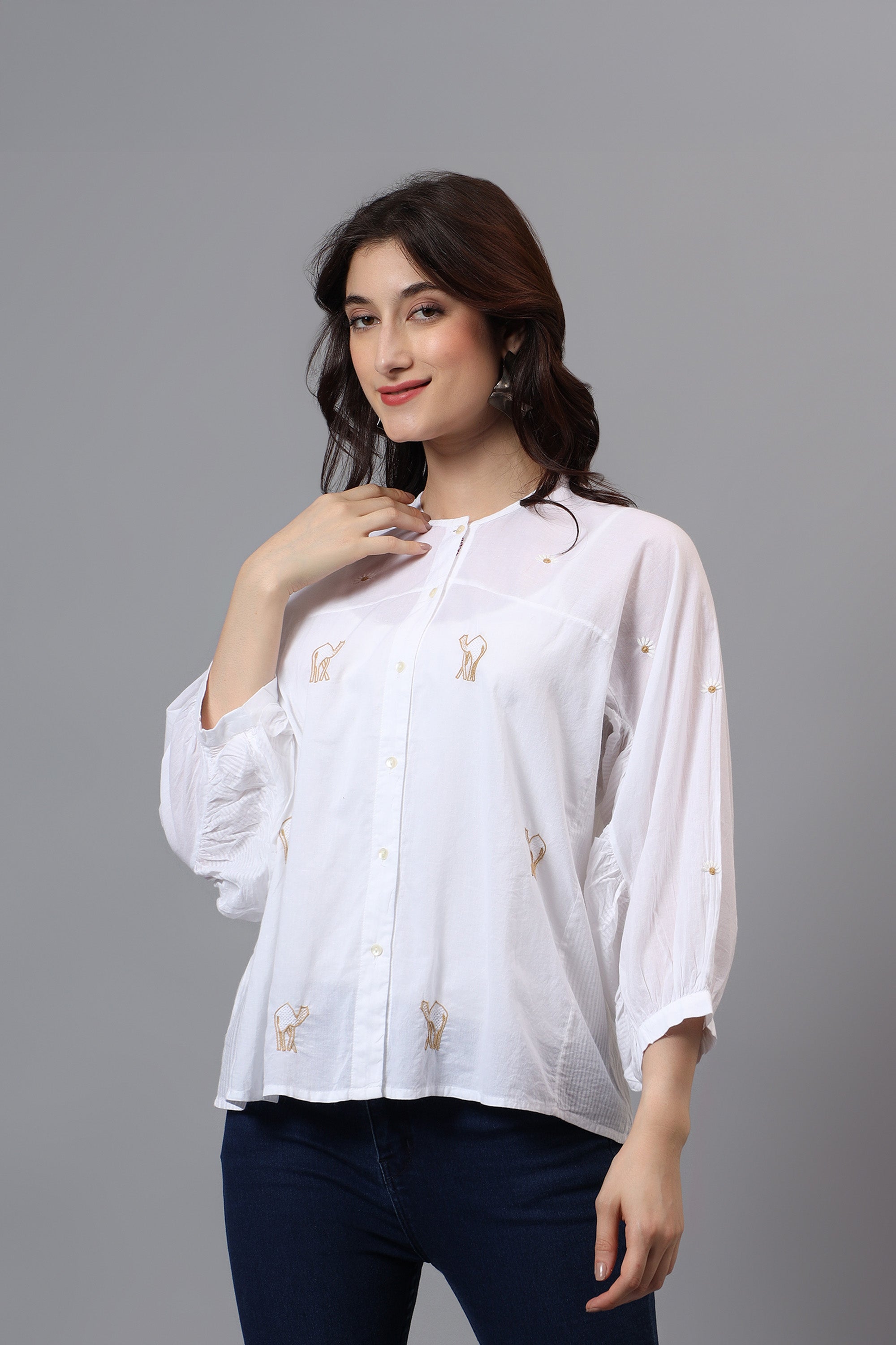 Shirt | Mekori | Chikankari | Cotton