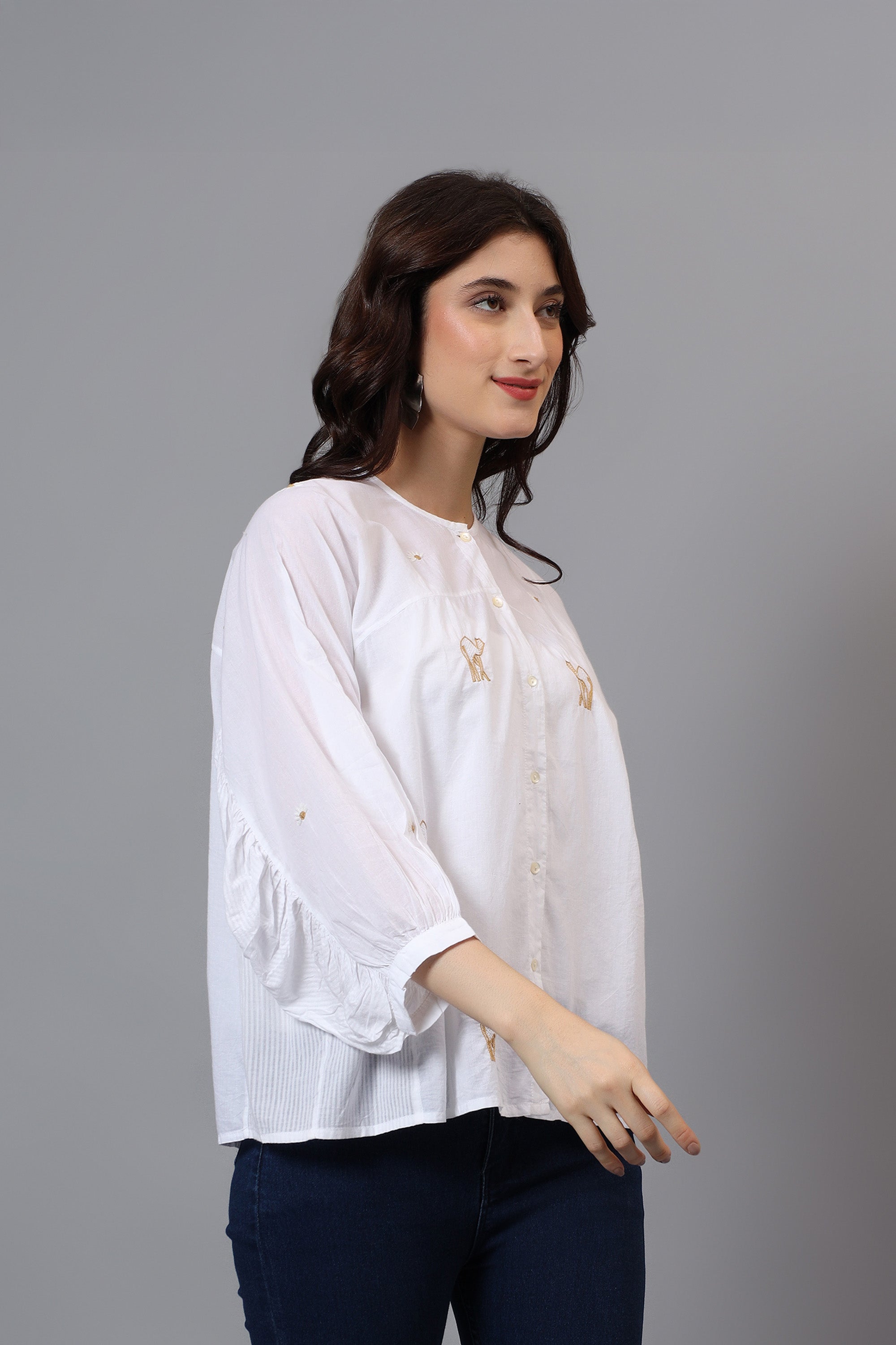 Shirt | Mekori | Chikankari | Cotton