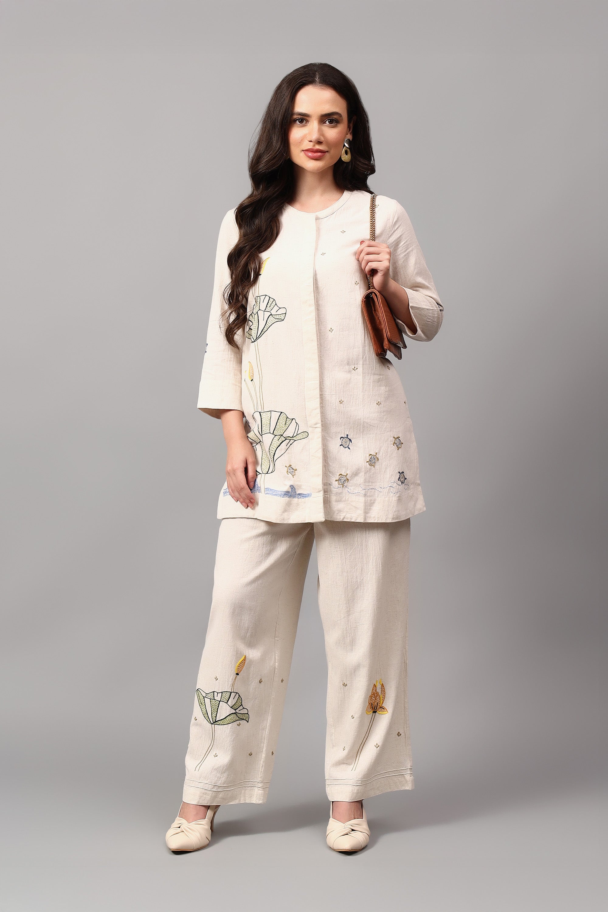 Shirt | Tista | Chikankari | Cotton Linen