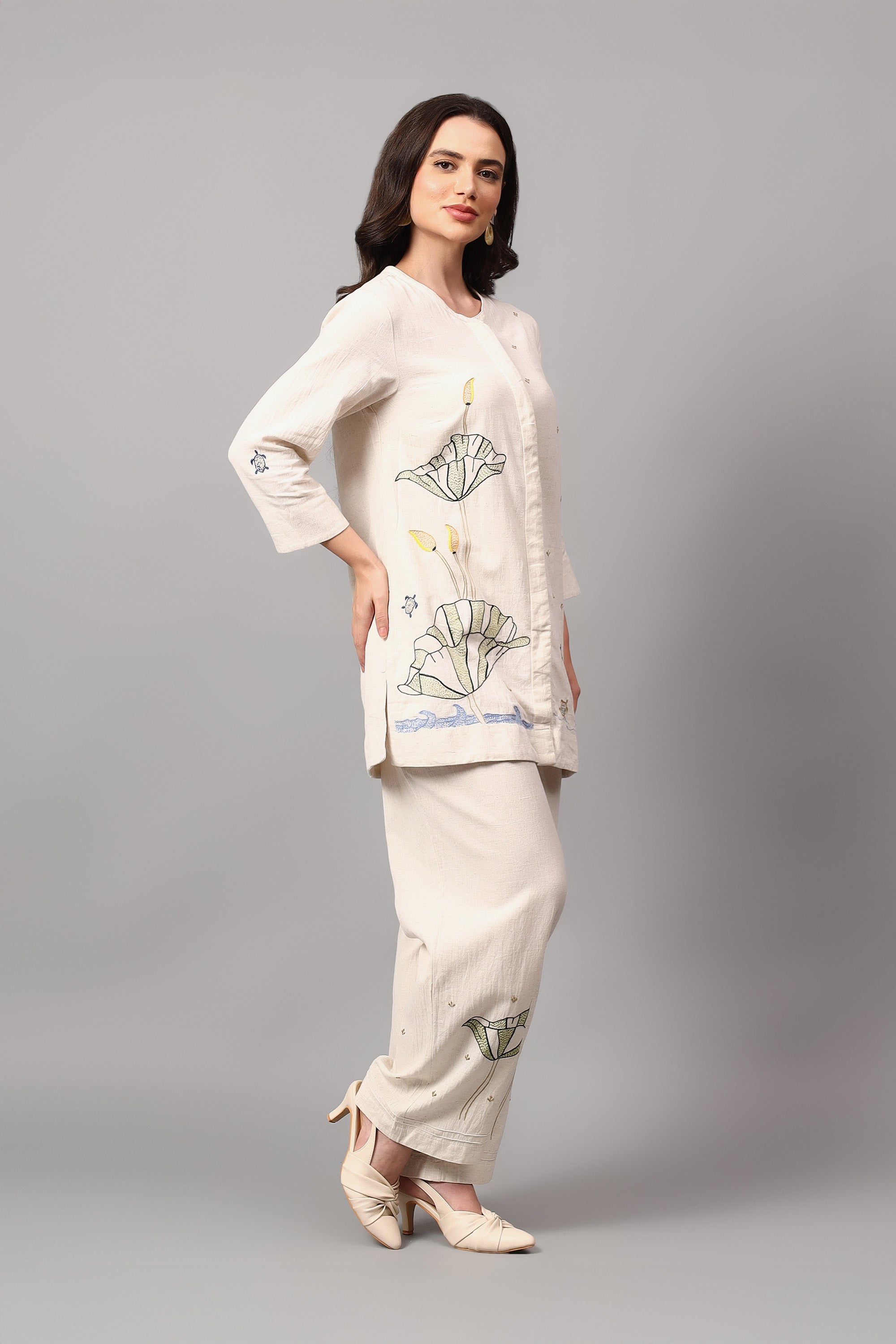 Shirt | Tista | Chikankari | Cotton Linen