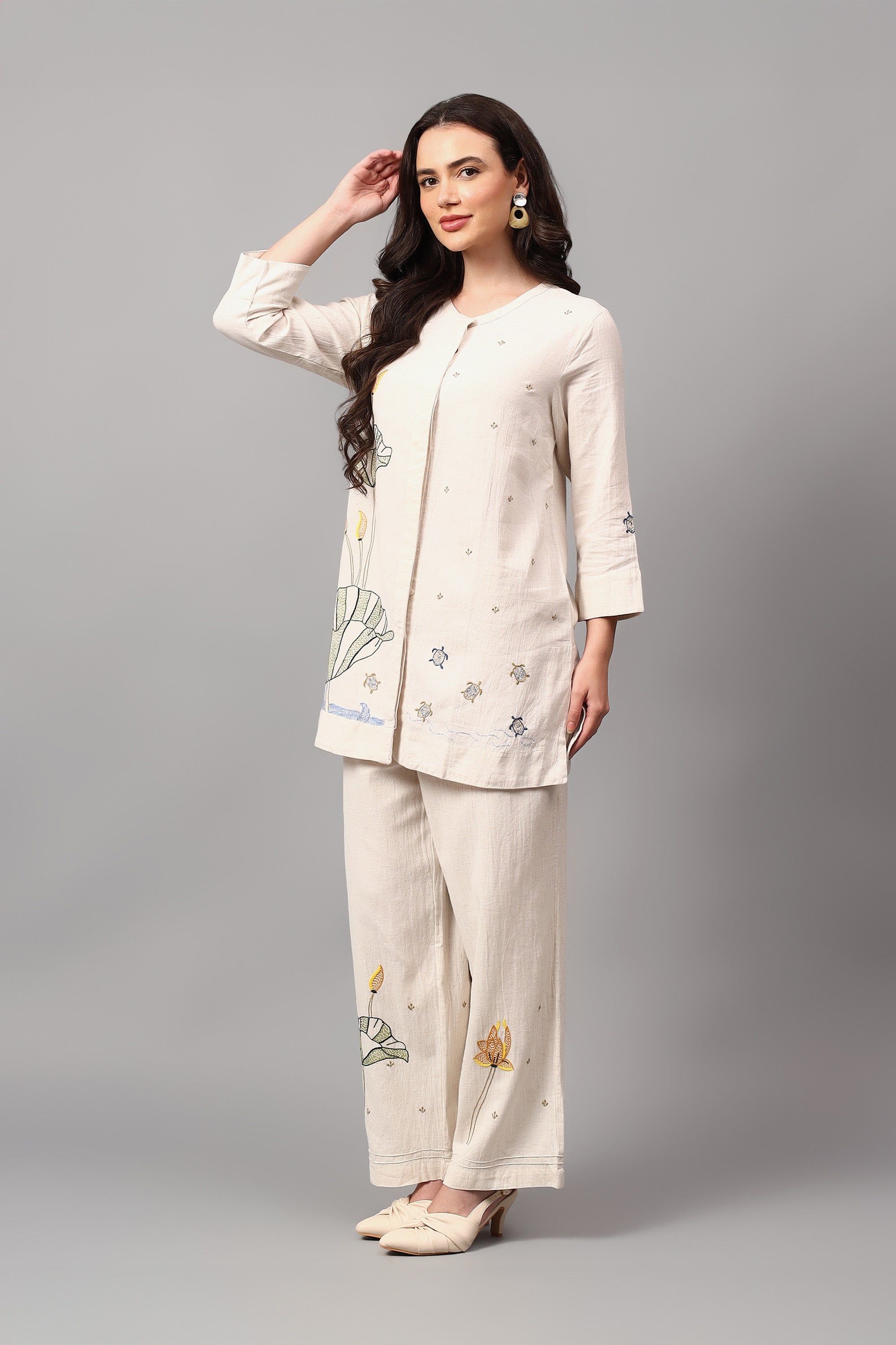 Shirt | Tista | Chikankari | Cotton Linen