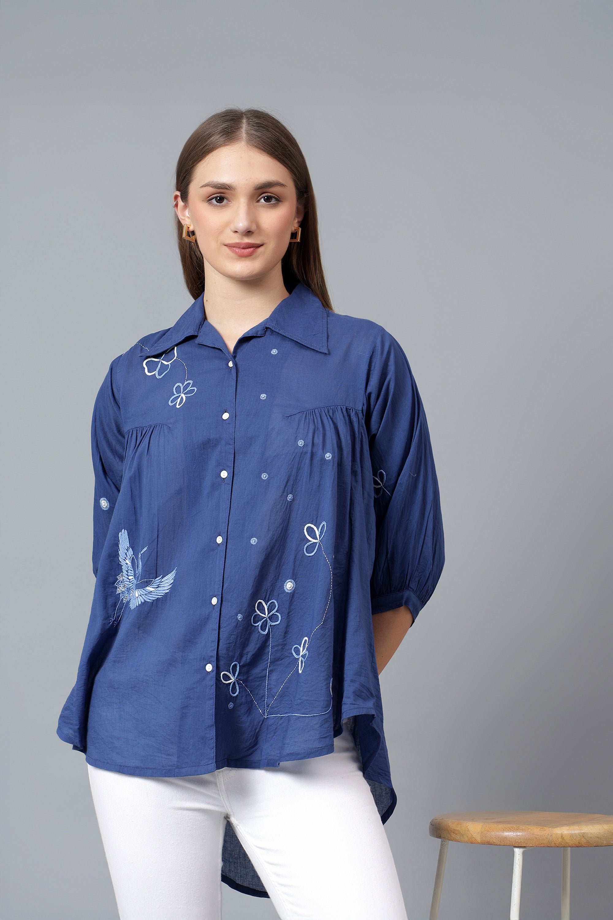 Shirt | Synonym | Chikankari | Cotton