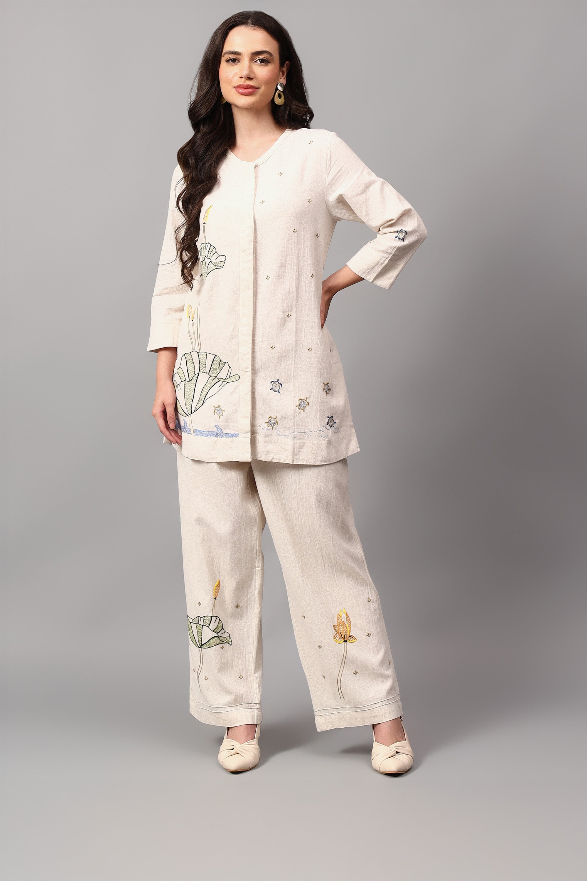 Shirt | Tista | Chikankari | Cotton Linen