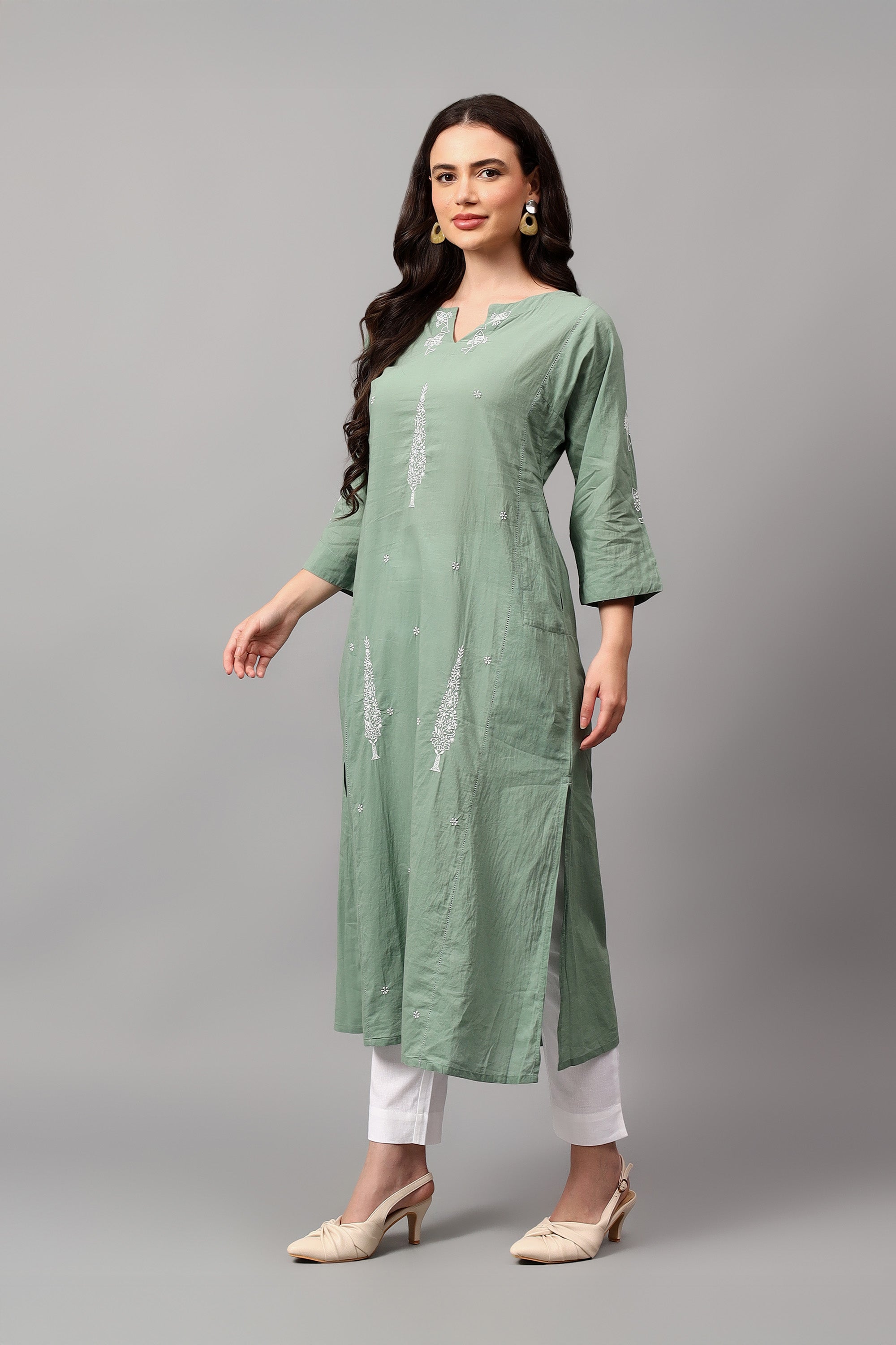 Kurta | Jamuna | Chikankari | Cotton