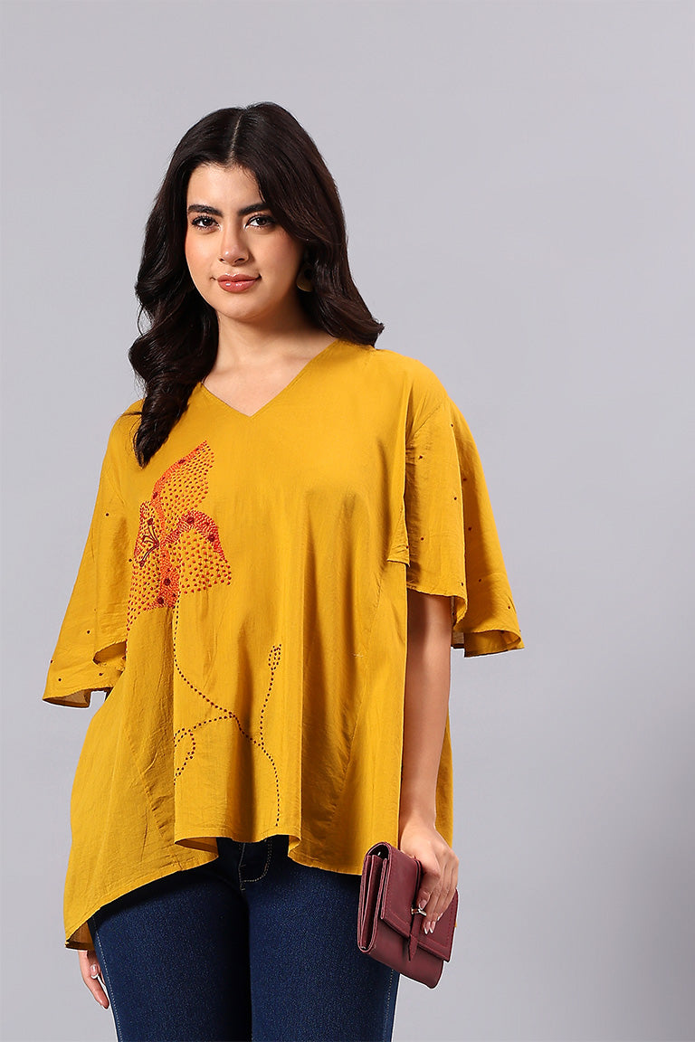 Sankhya handcrafted Chikankari easy Top