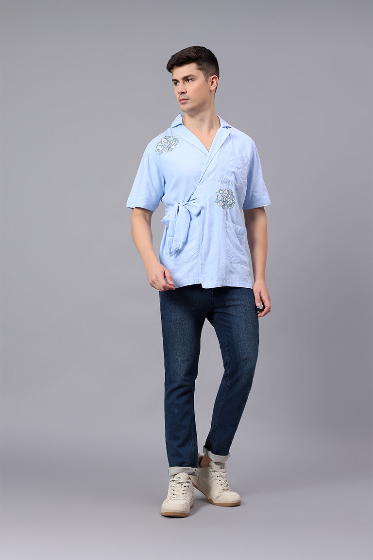 Lapel Collar Overlay | Avyay | Chikankari | Cotton