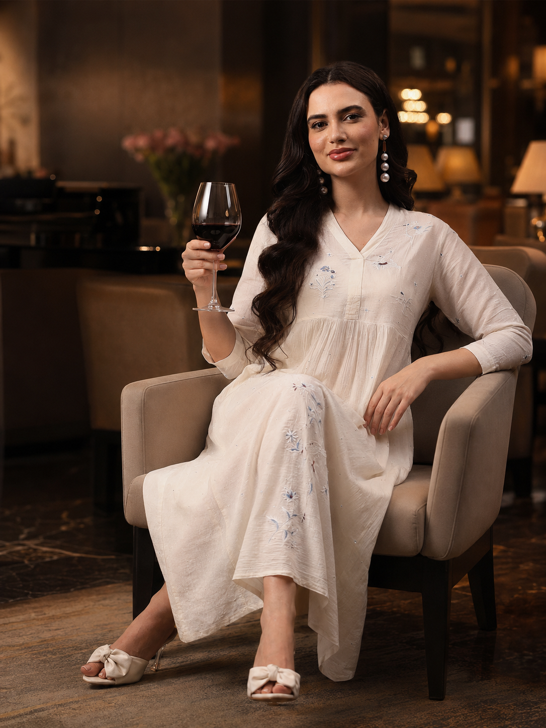 Nandur handcrafted Chikankari dress