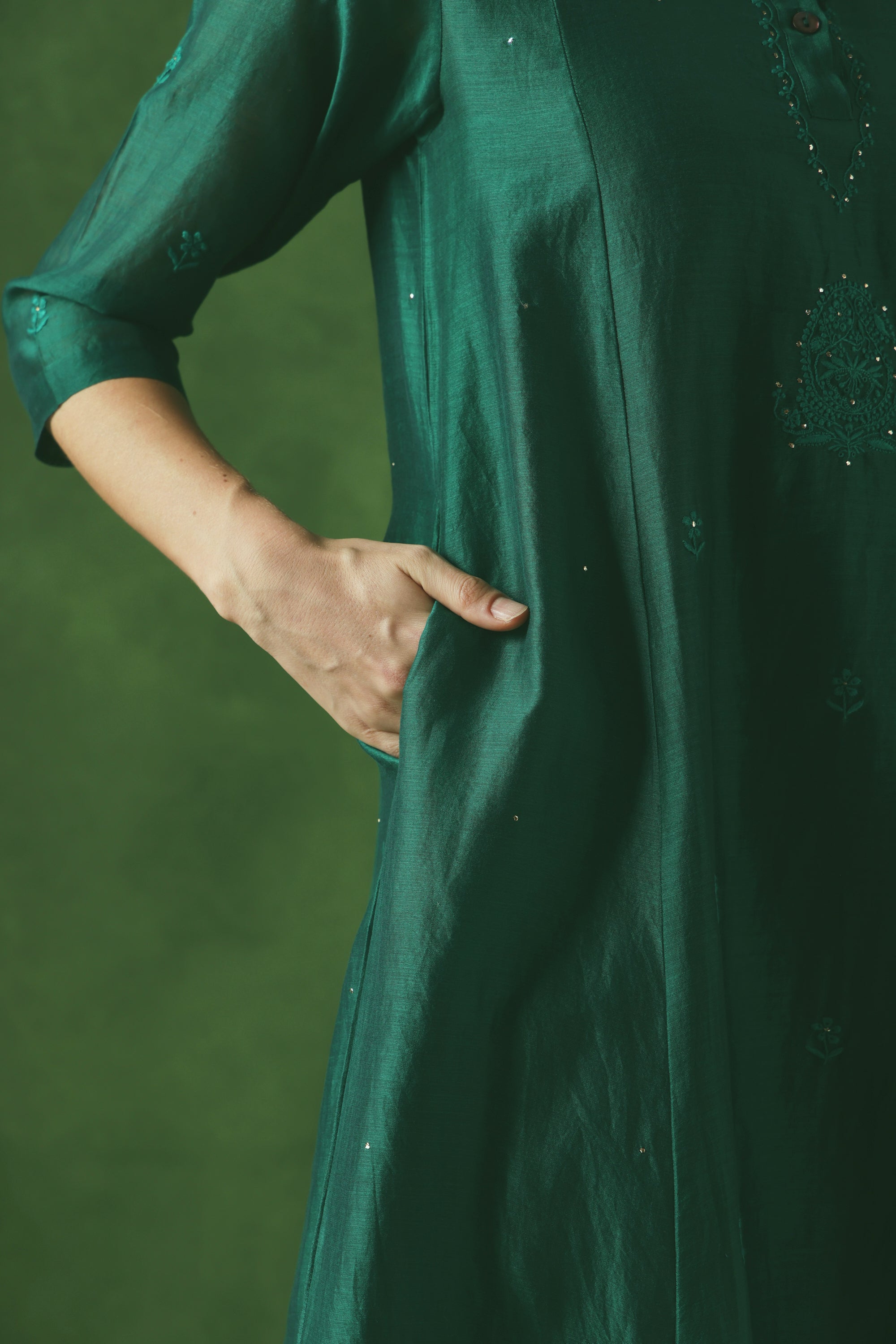 Sambhal handcrafted Chikankari Tunic