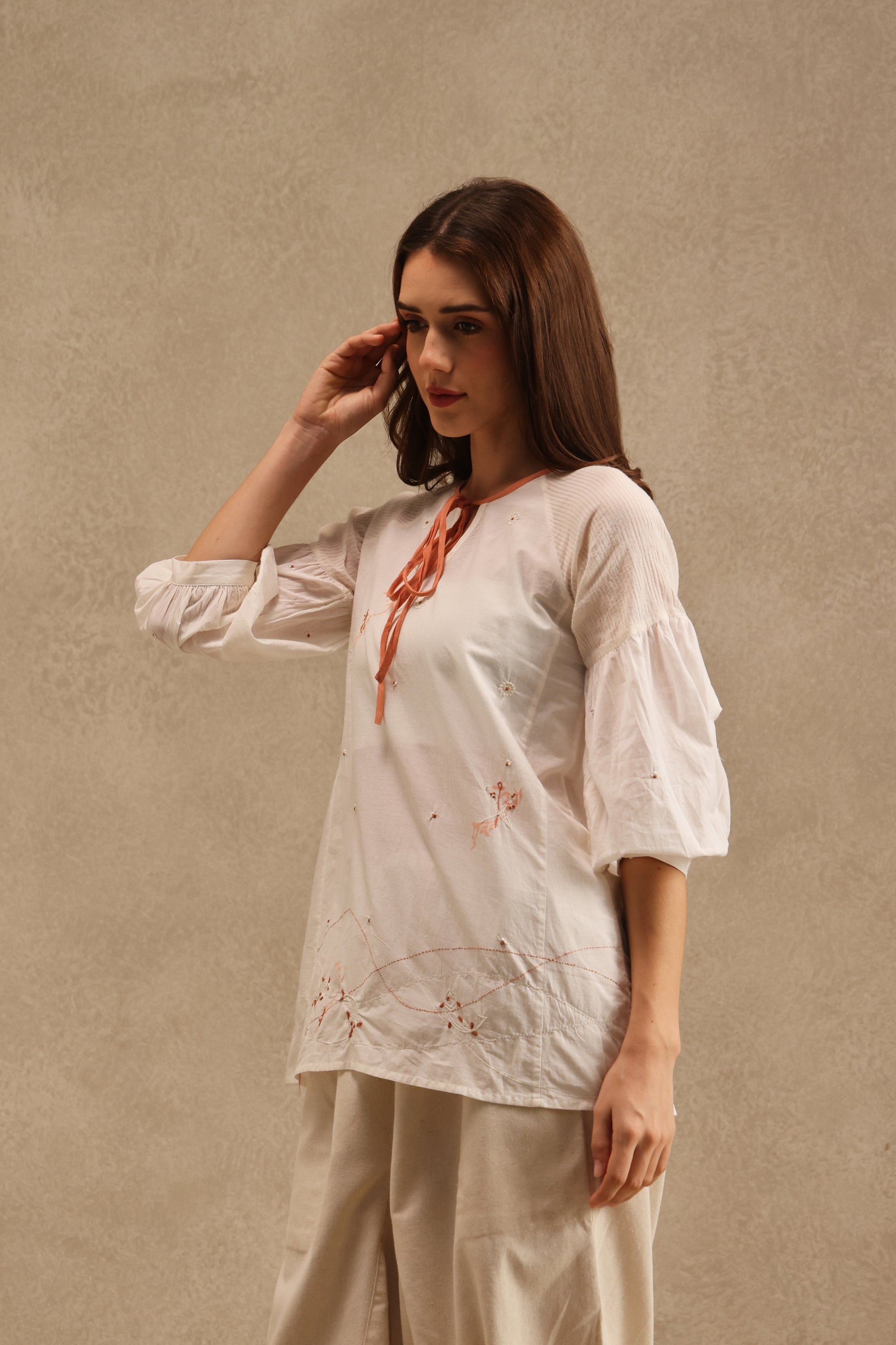 Shukar handcrafted Chikankari Top