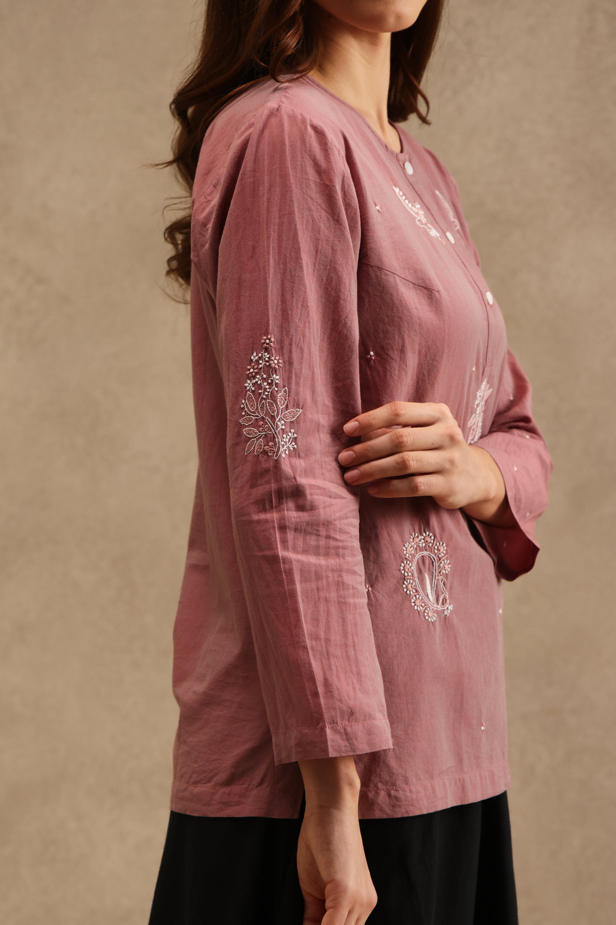 Dhatuh handcrafted Chikankari top