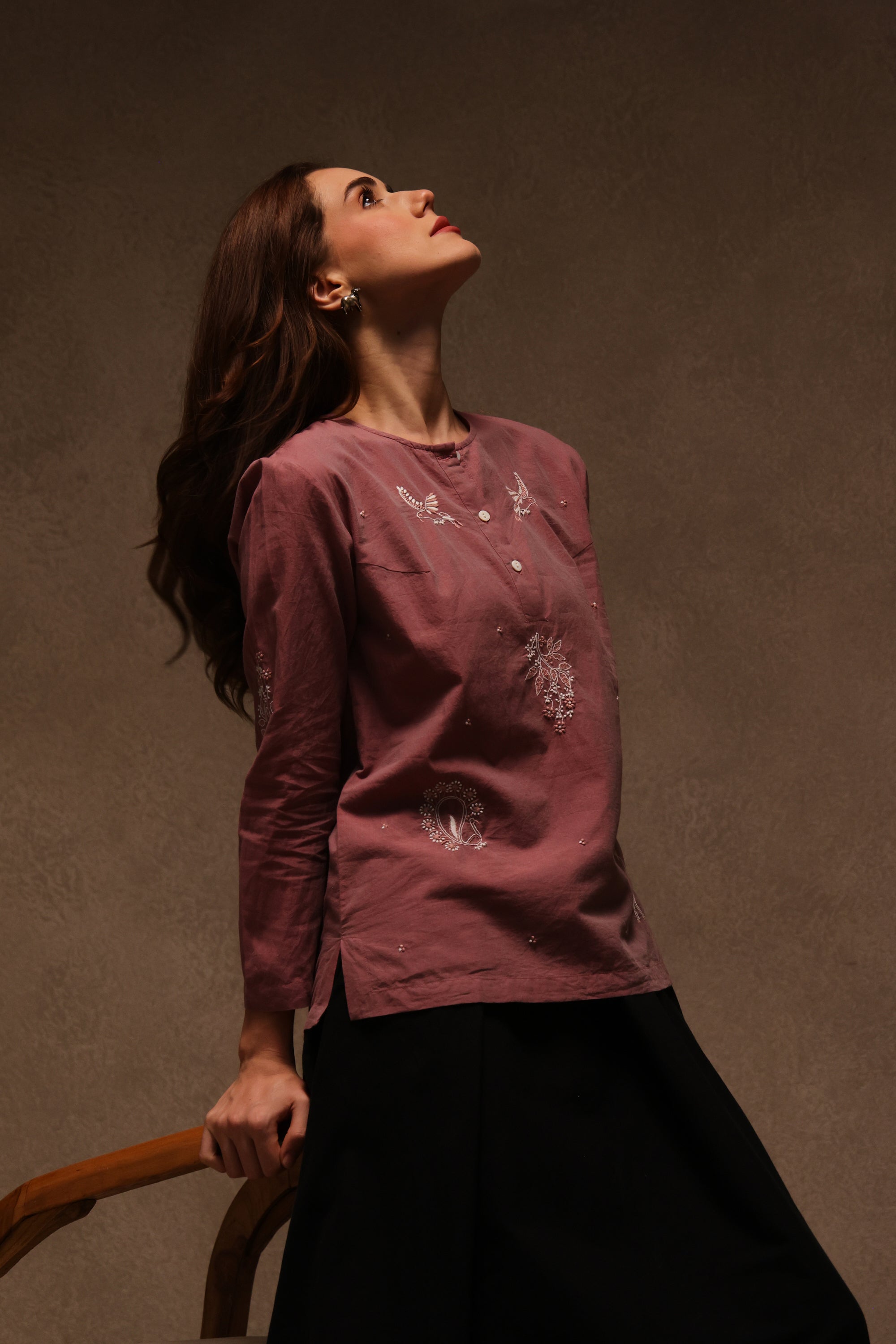 Dhatuh handcrafted Chikankari top