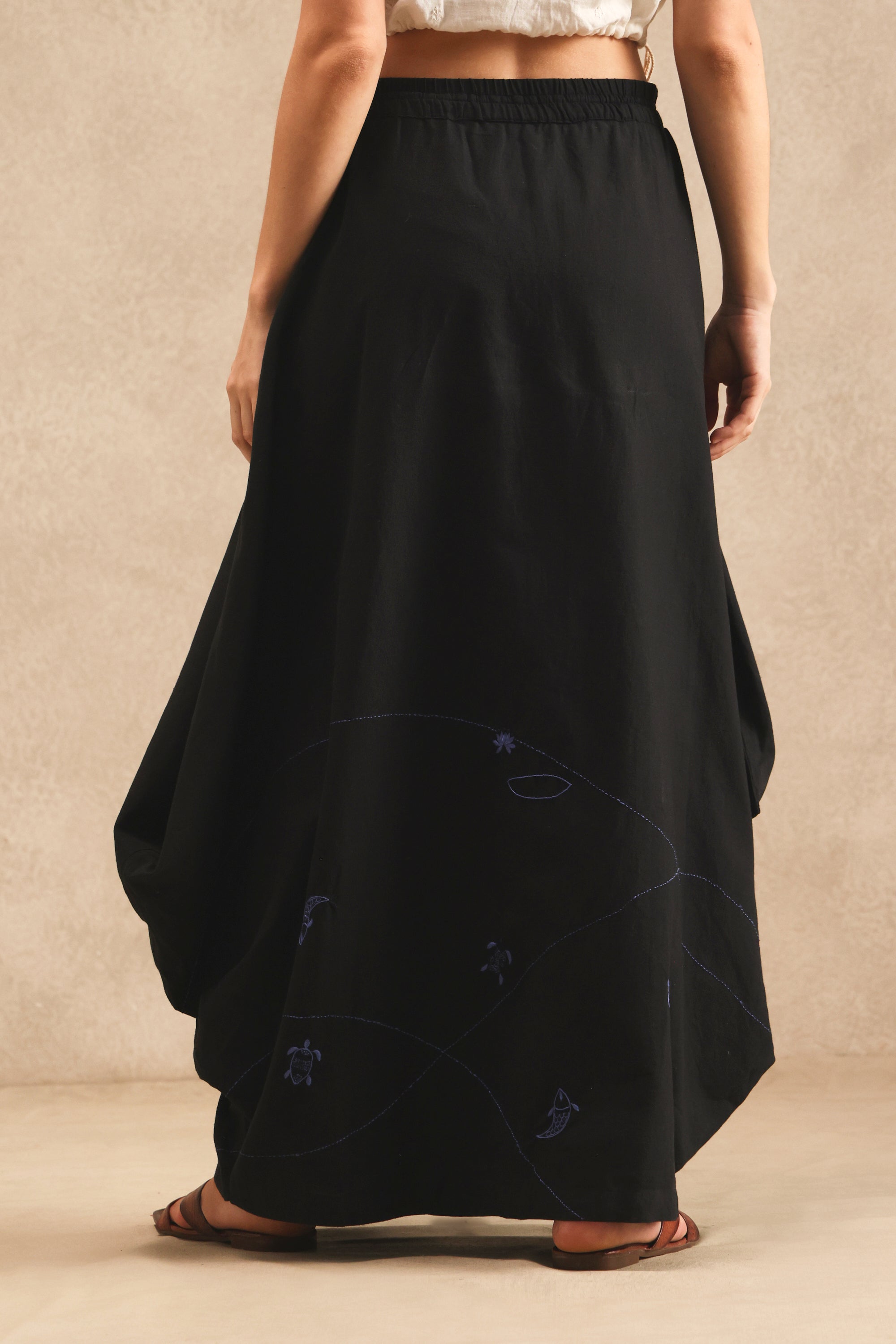 Lau handcrafted Chikankari Skirt