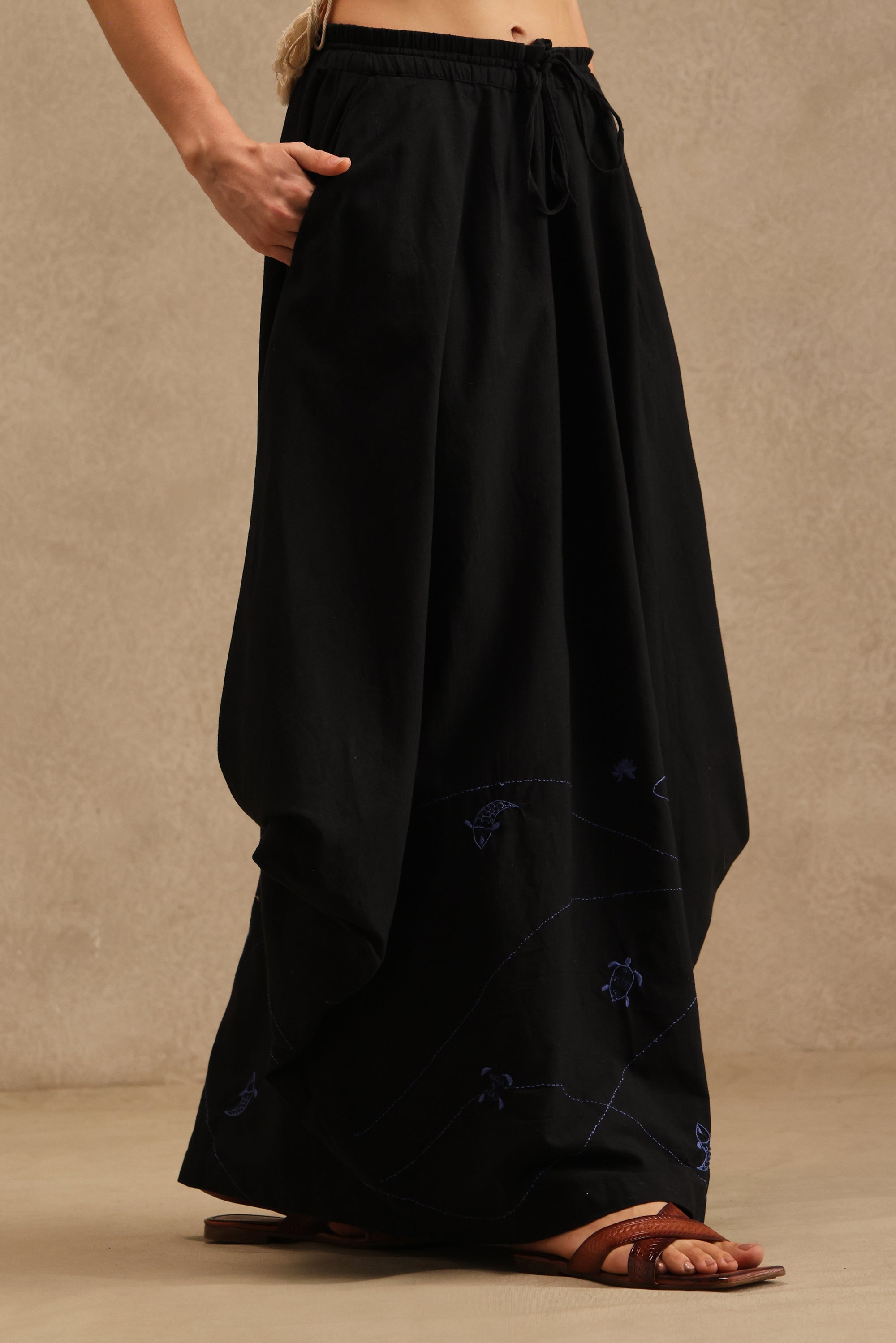 Lau handcrafted Chikankari Skirt