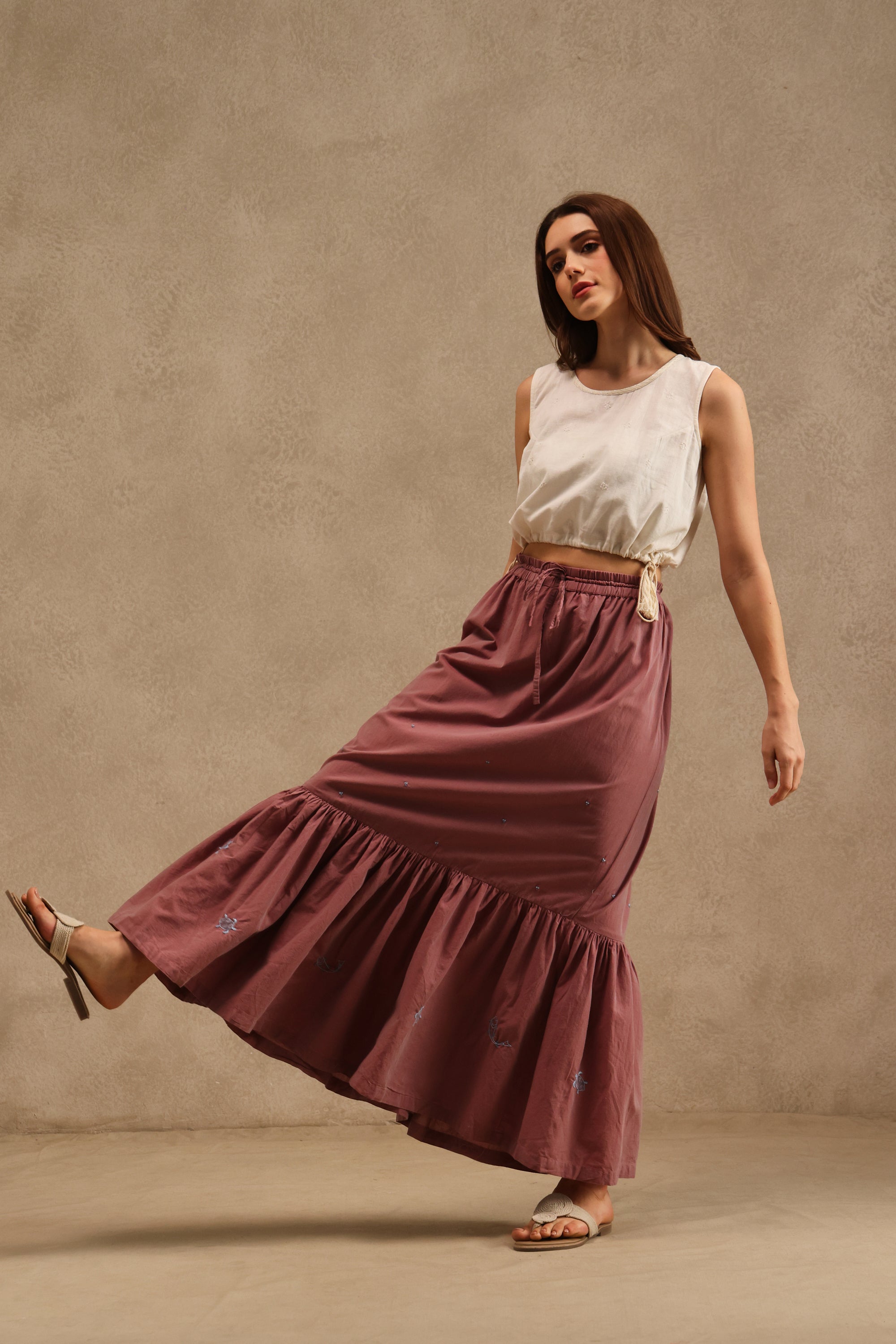 Kanchan handcrafted Chikankari Skirt