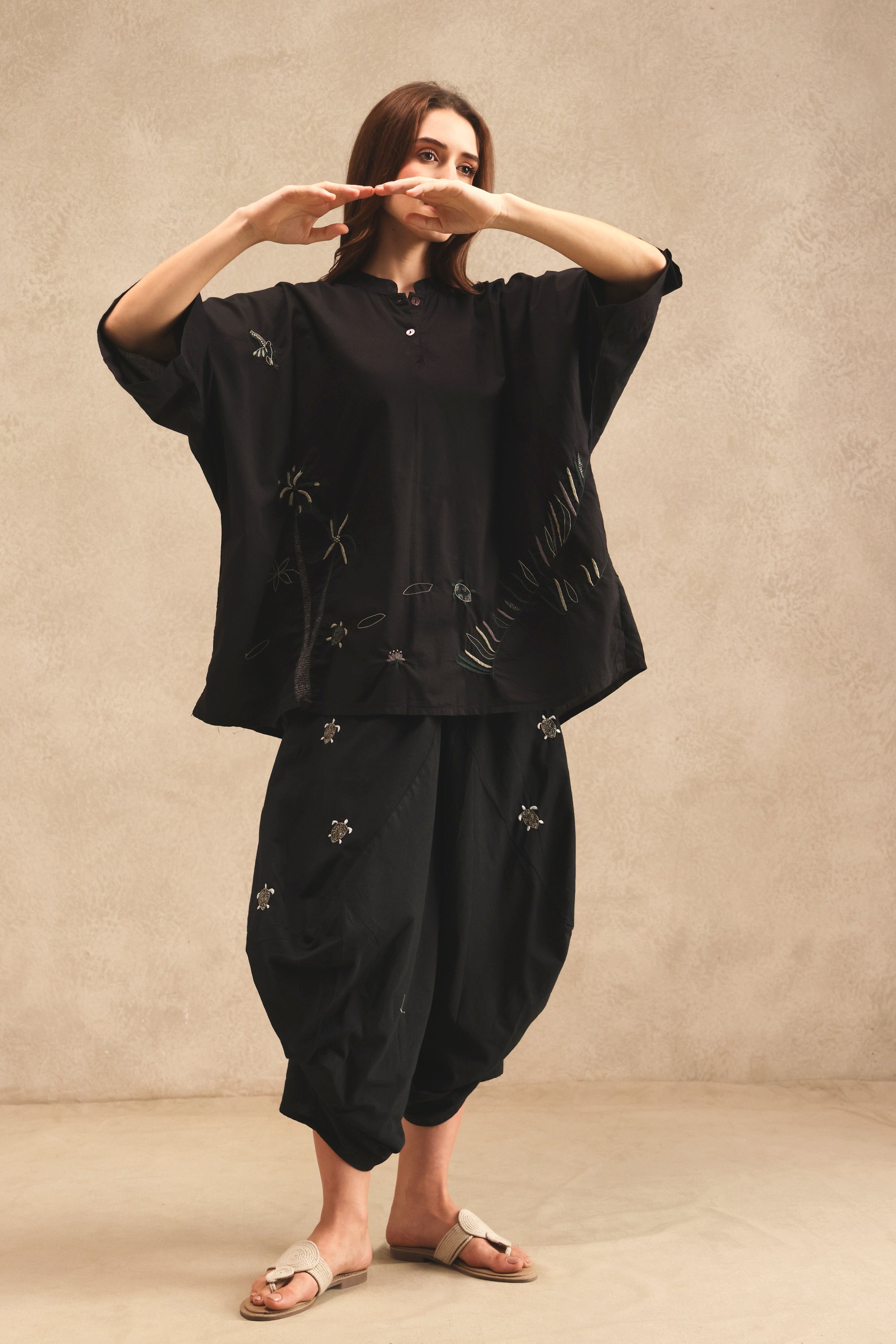 Noor handcrafted Chikankari easy Top