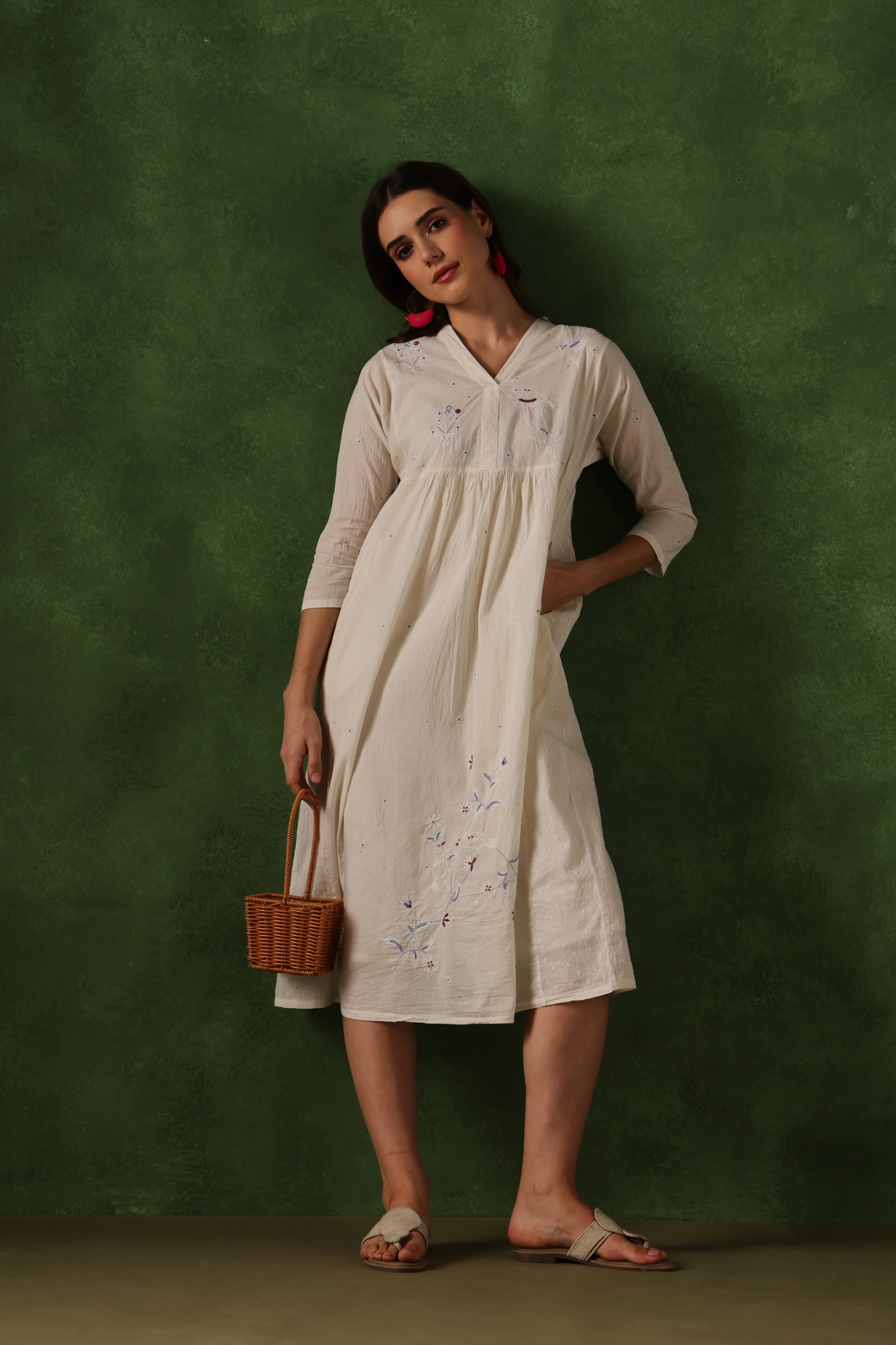 Nandur handcrafted Chikankari dress
