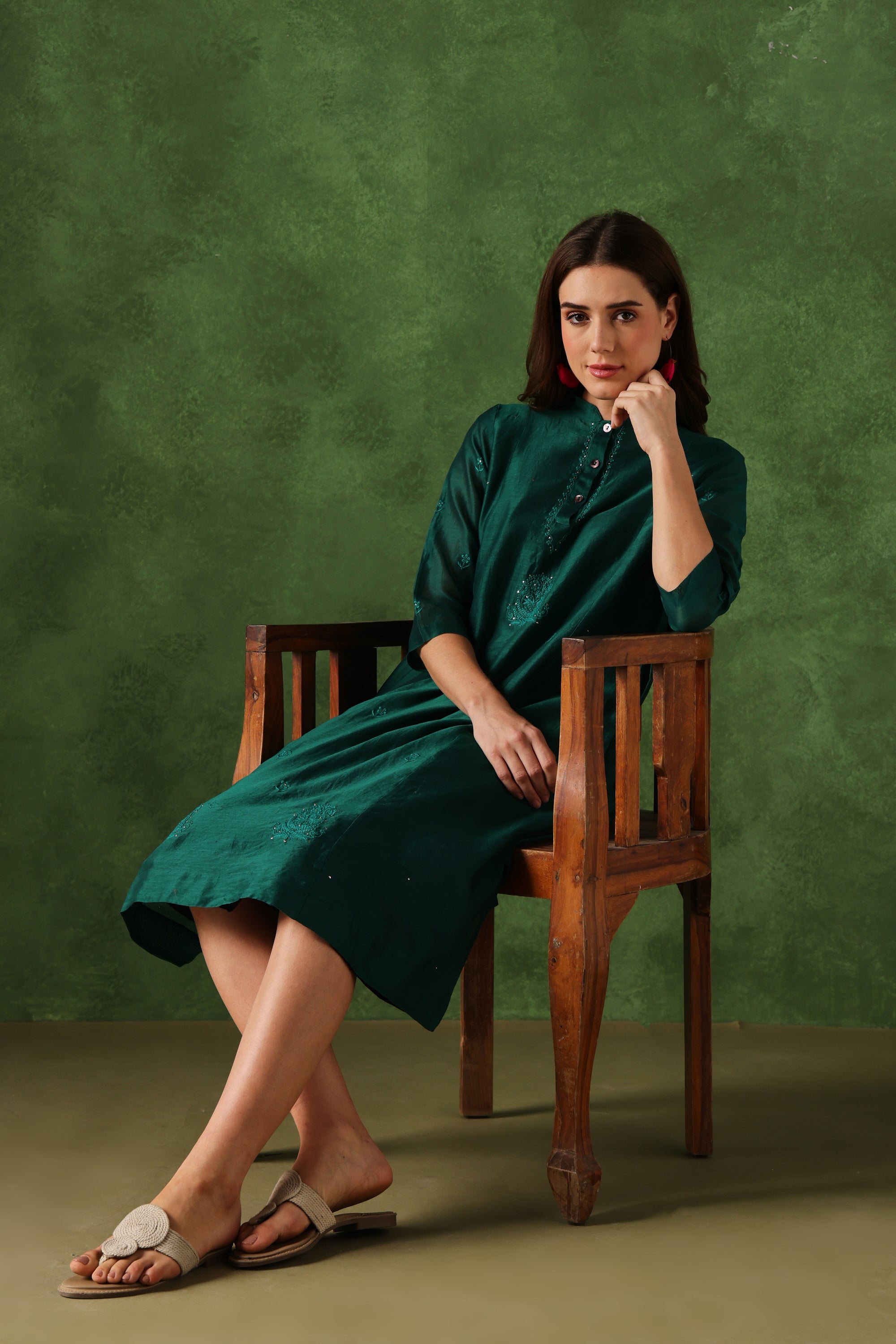 Sambhal handcrafted Chikankari Tunic