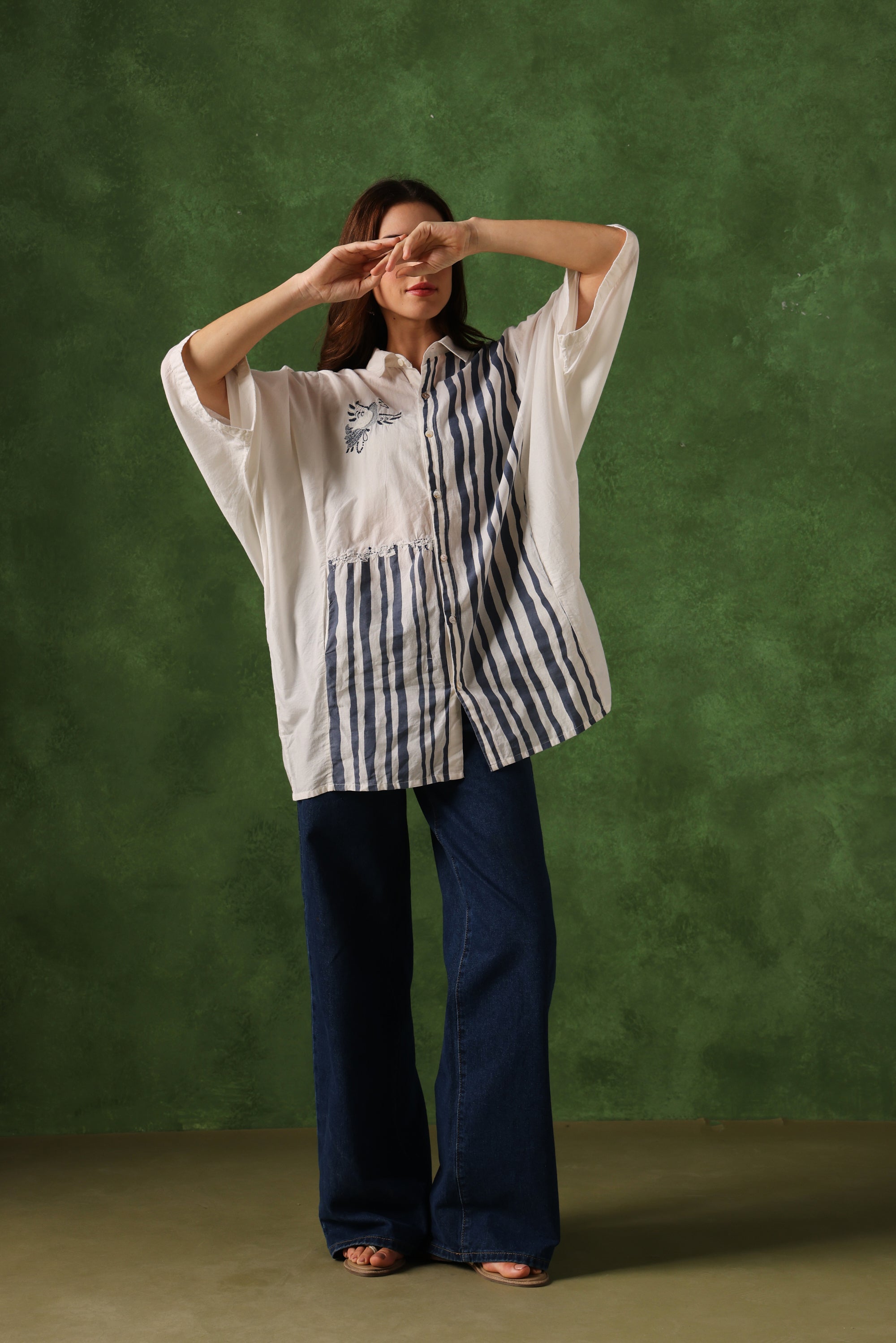 Nazar handcrafted Chikankari easy Shirt