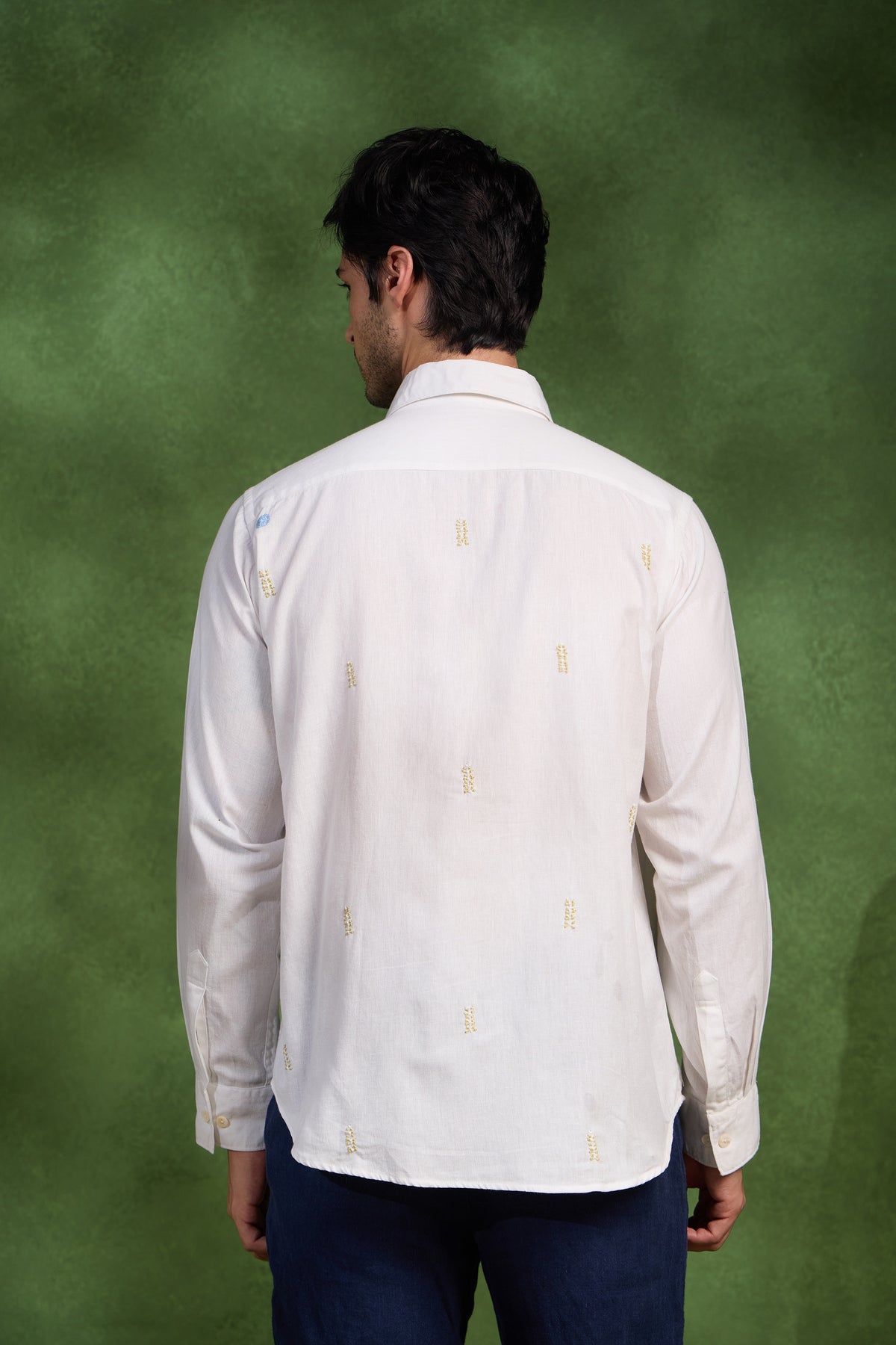 Anuvaad handcrafted Chikankari spread collar Shirt