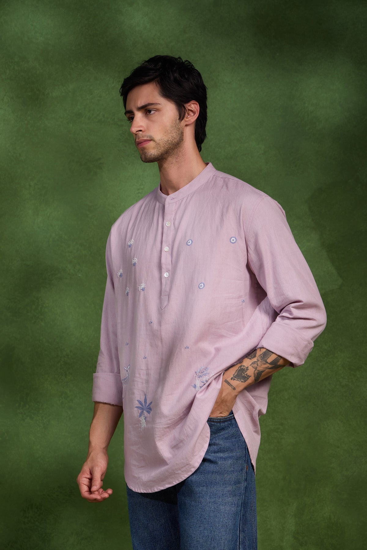 Bahuguna handcrafted Chikankari short Kurta