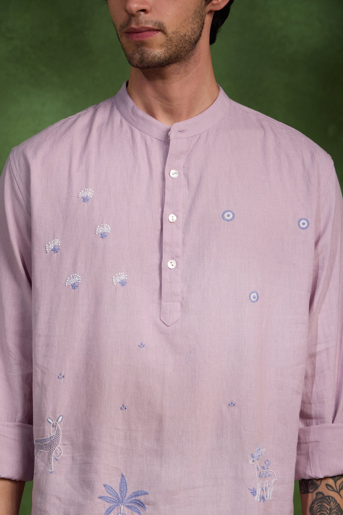 Bahuguna handcrafted Chikankari short Kurta