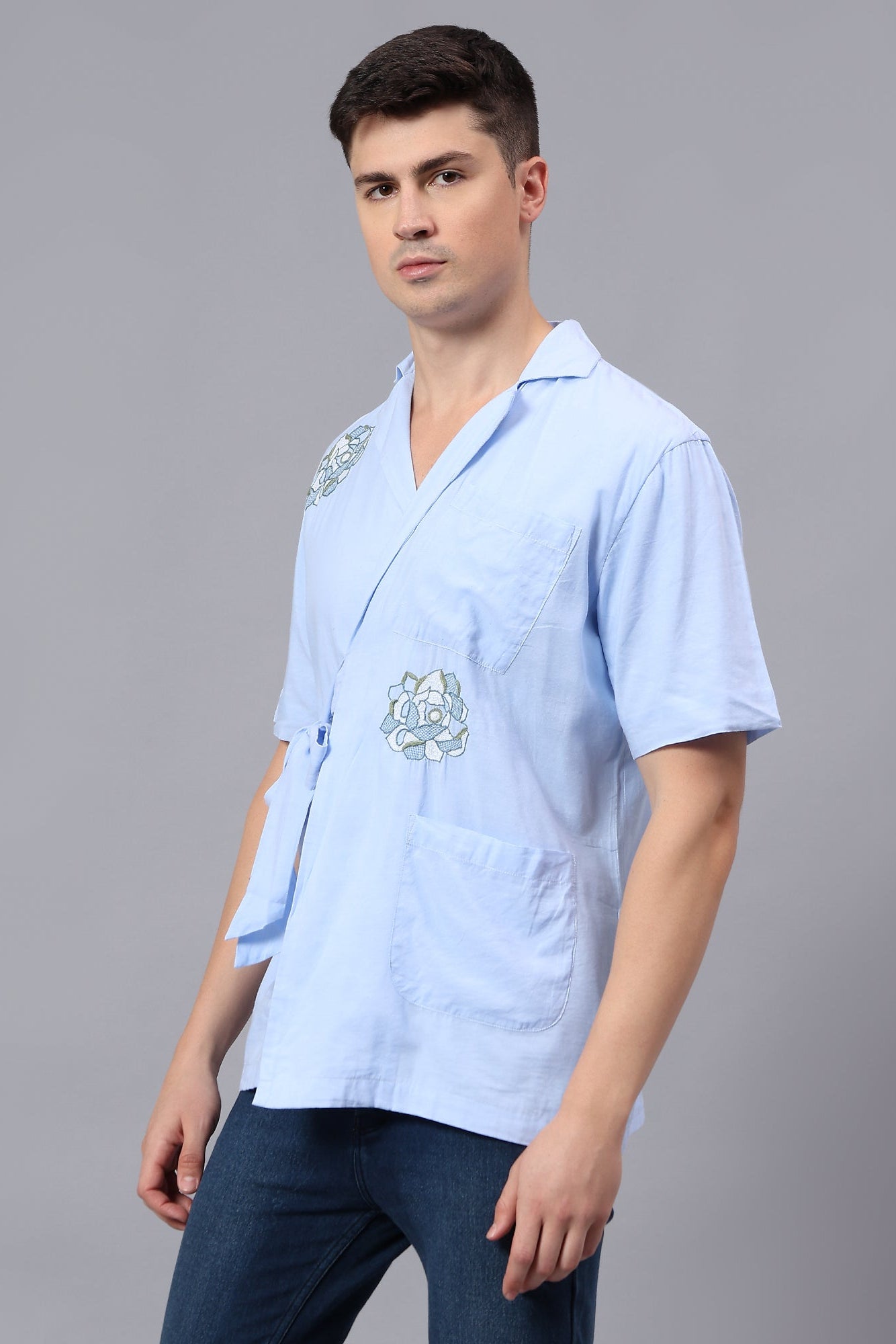 Avyay handcrafted Chikankari Lapel Collar Overlay