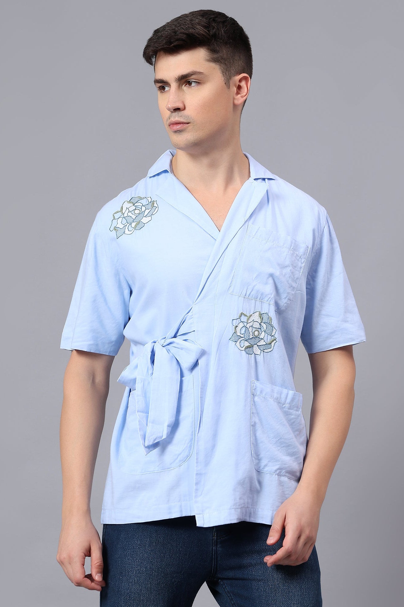 Avyay handcrafted Chikankari Lapel Collar Overlay