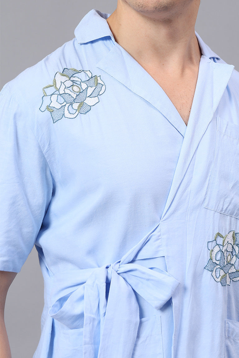 Lapel Collar Overlay | Avyay | Chikankari | Cotton