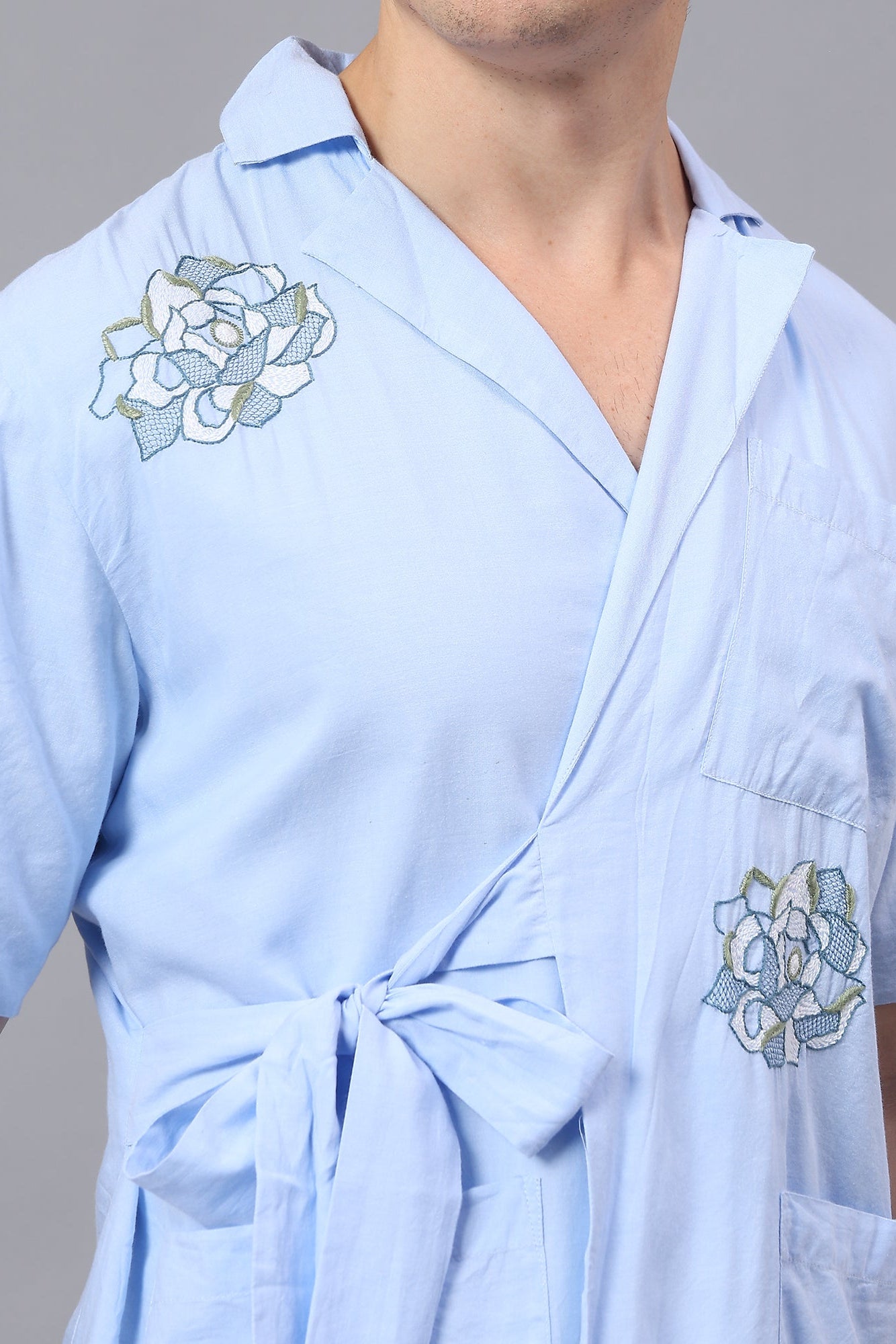 Avyay handcrafted Chikankari Lapel Collar Overlay