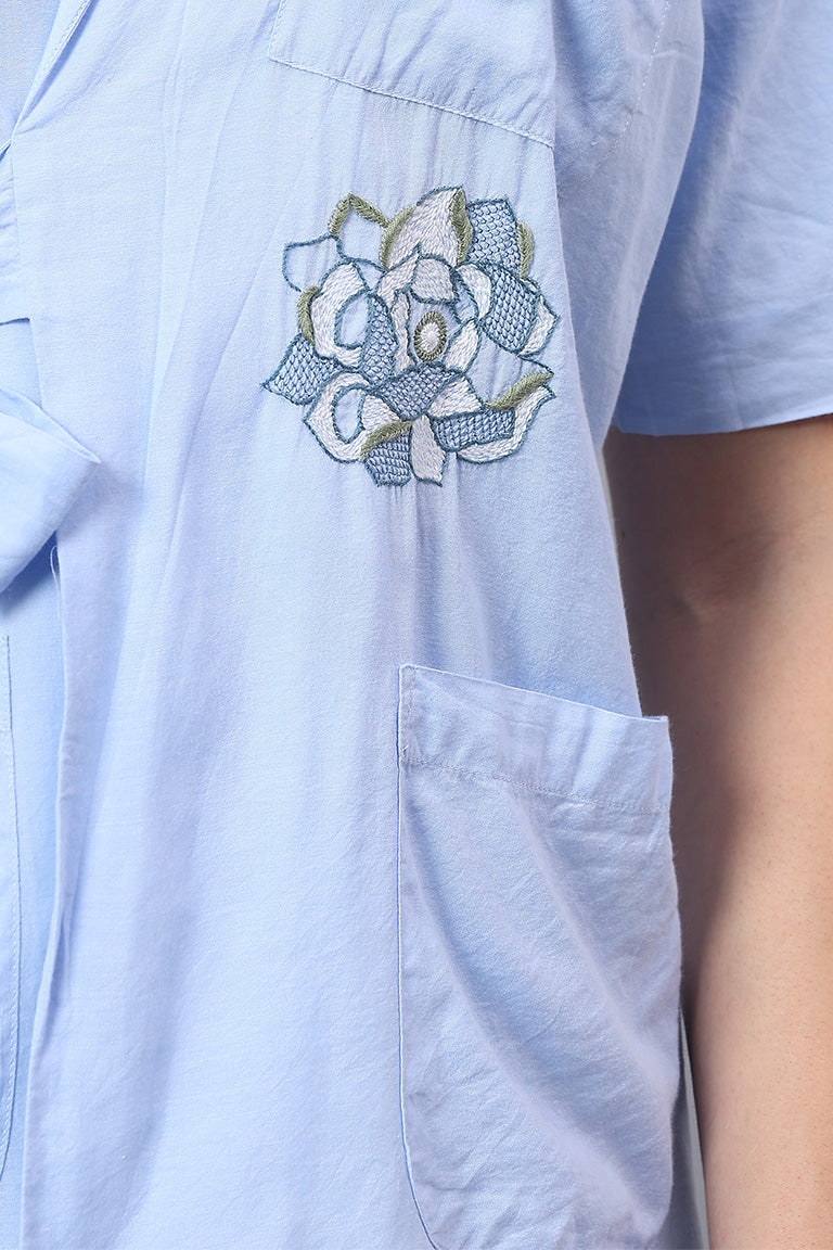 Lapel Collar Overlay | Avyay | Chikankari | Cotton