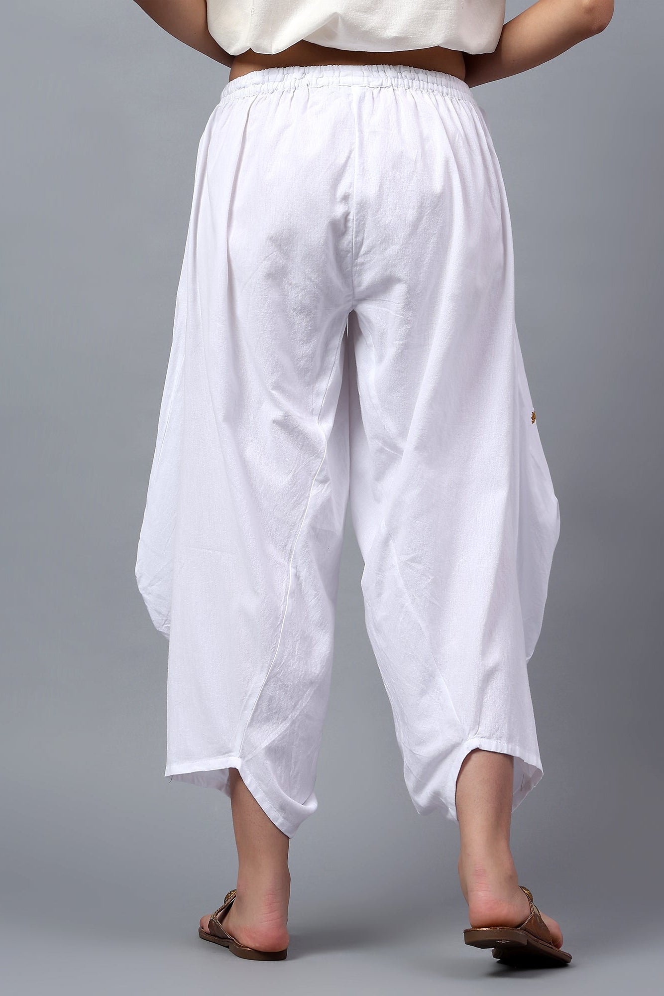 Yurui handcrafted Chikankari Cascade Pant