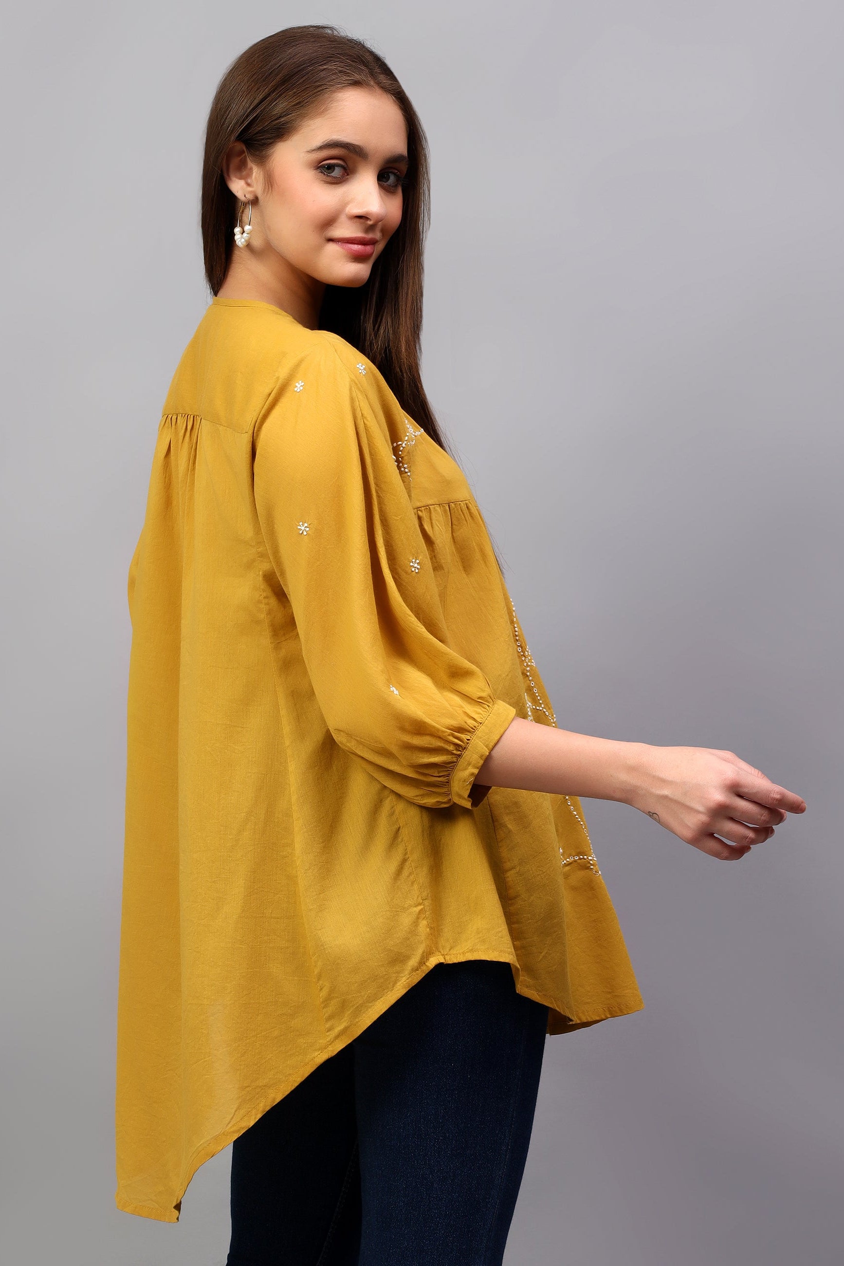Preposition handcrafted Chikankari Shirt