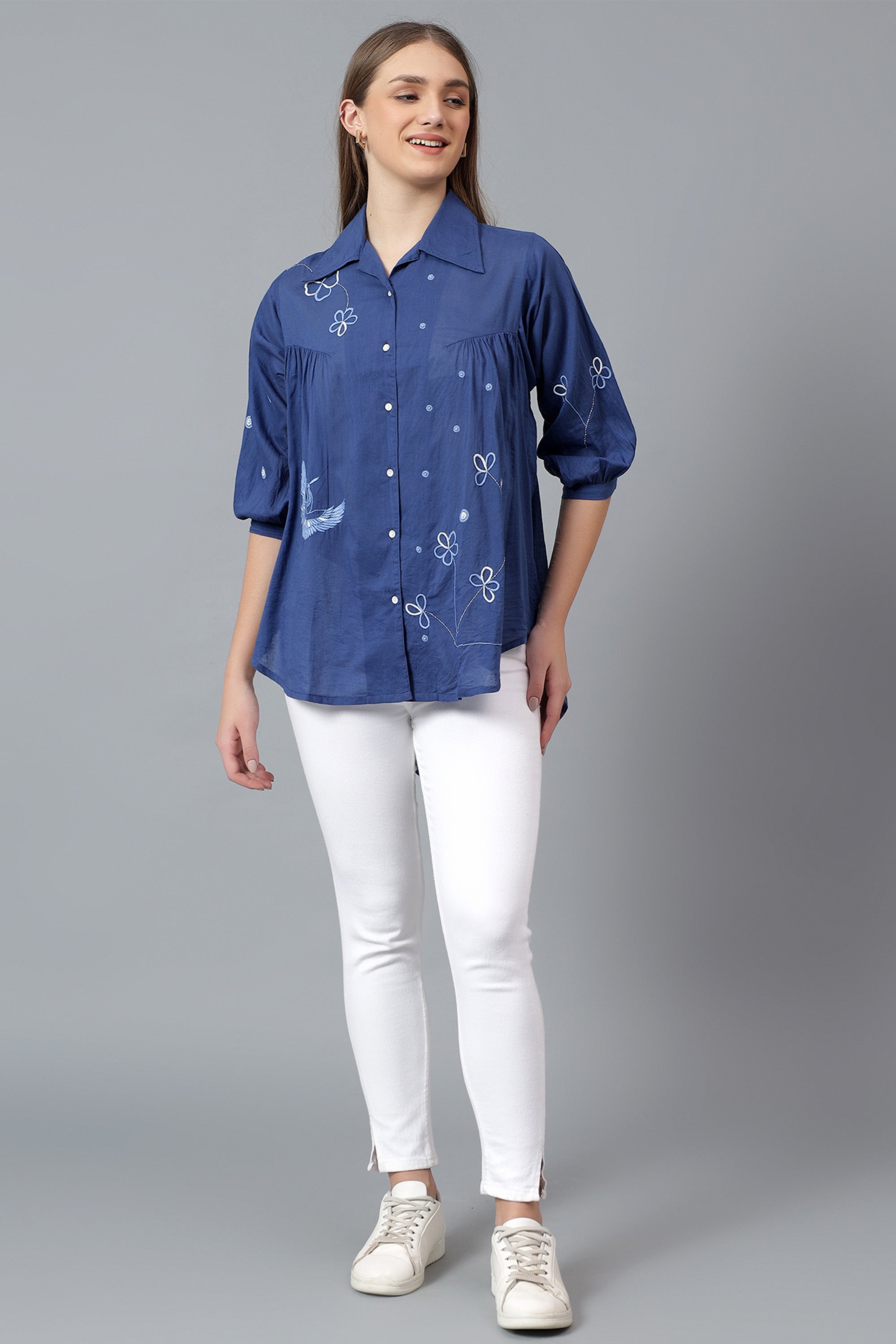 Shirt | Synonym | Chikankari | Cotton