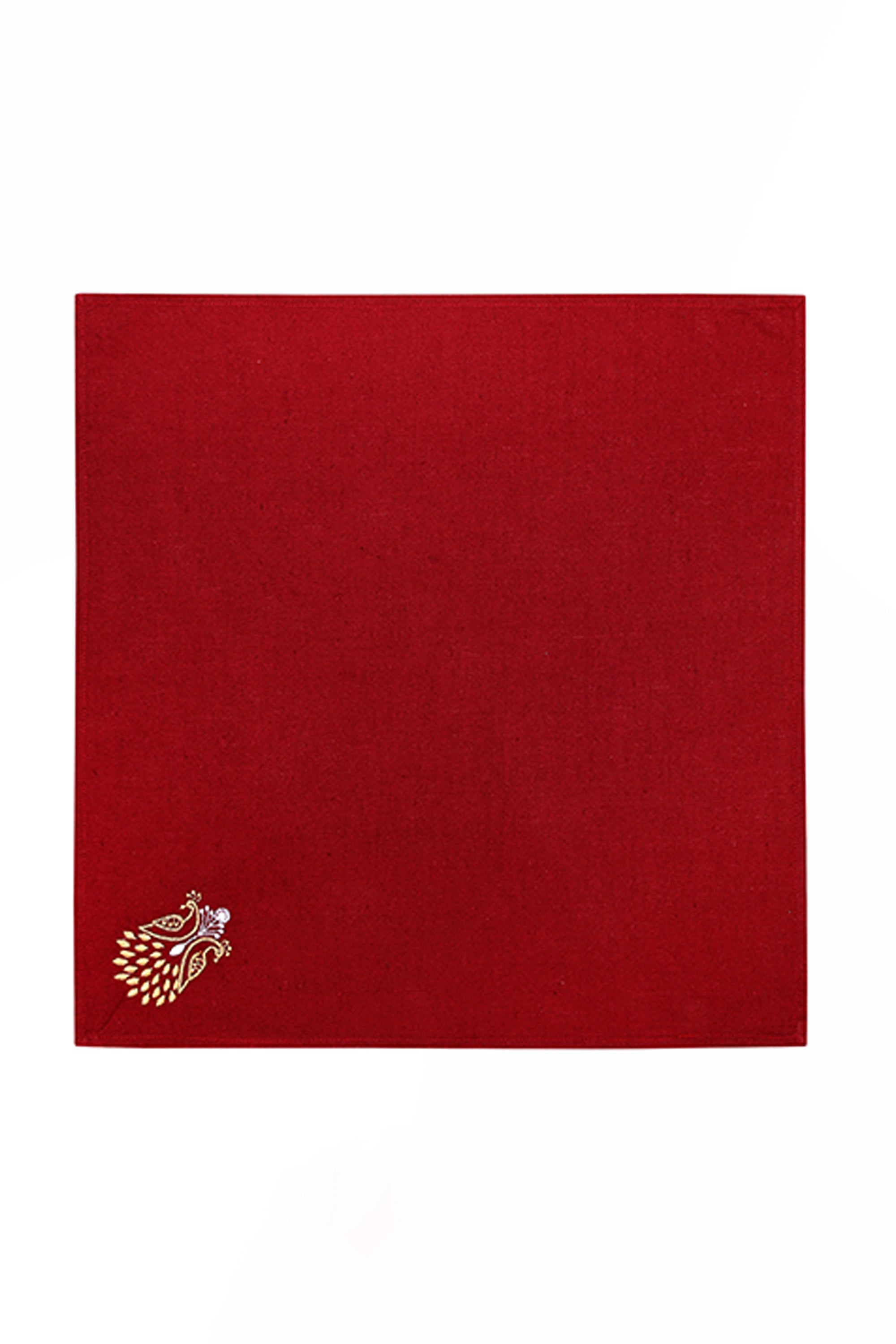 Dinner Napkin | Bherunda | Chikankari | Cotton Flax | Set of 2