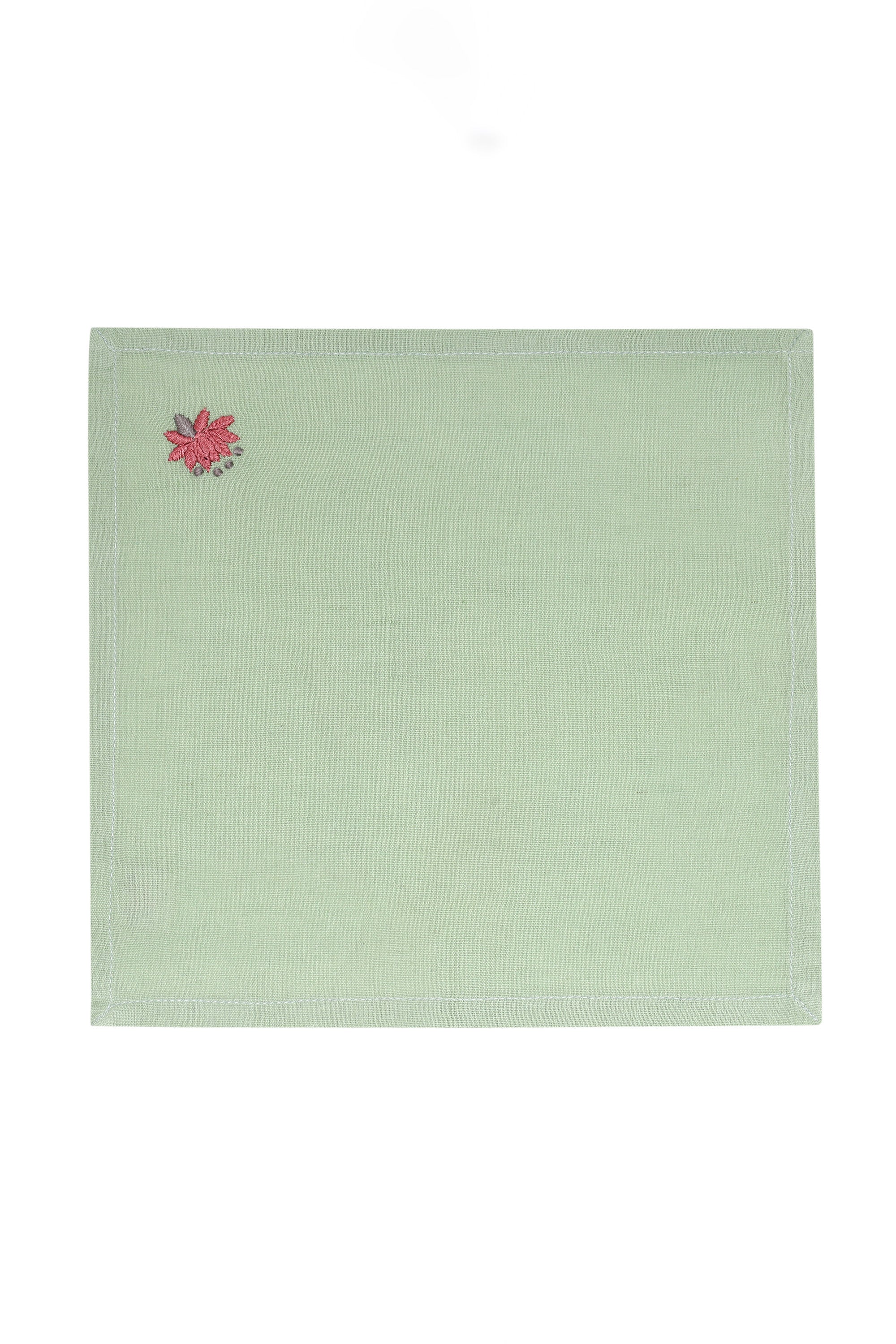 Cocktail Napkin | Kumuda | Chikankari | Cotton Linen | Set of 2