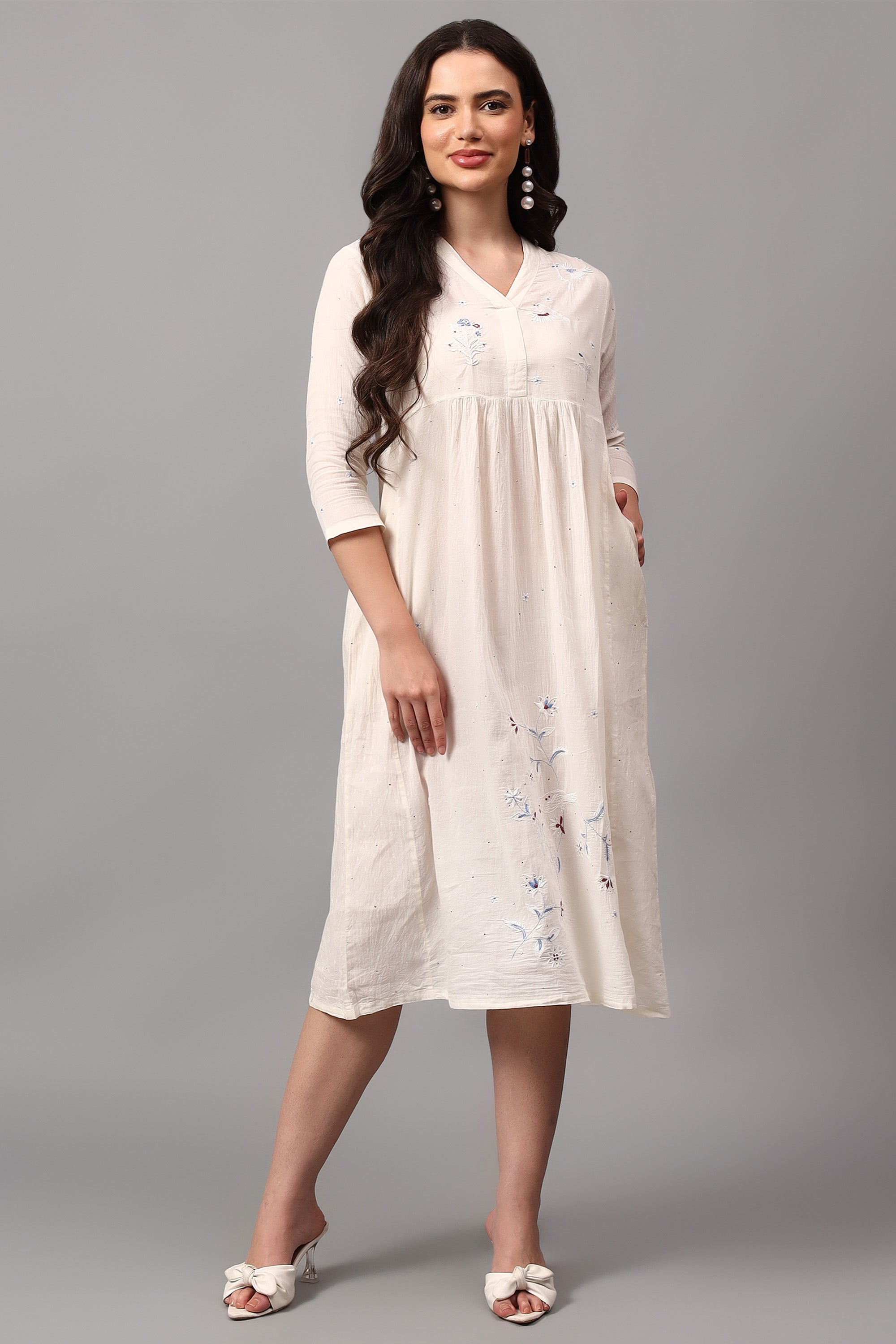 Long Tunic | Nandur | Chikankari | Cotton