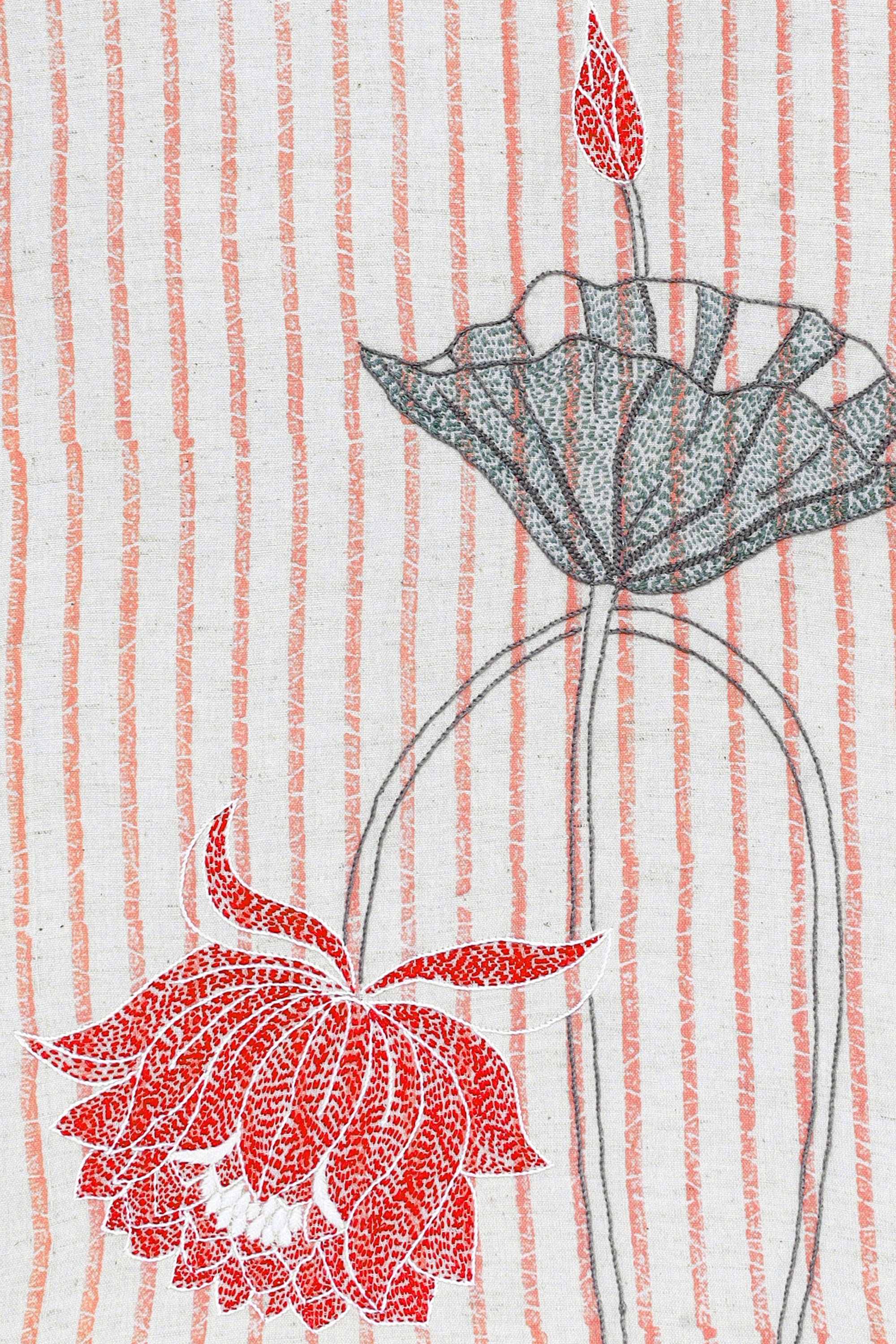 Table Runner | Kadam | Chikankari | Cotton Linen