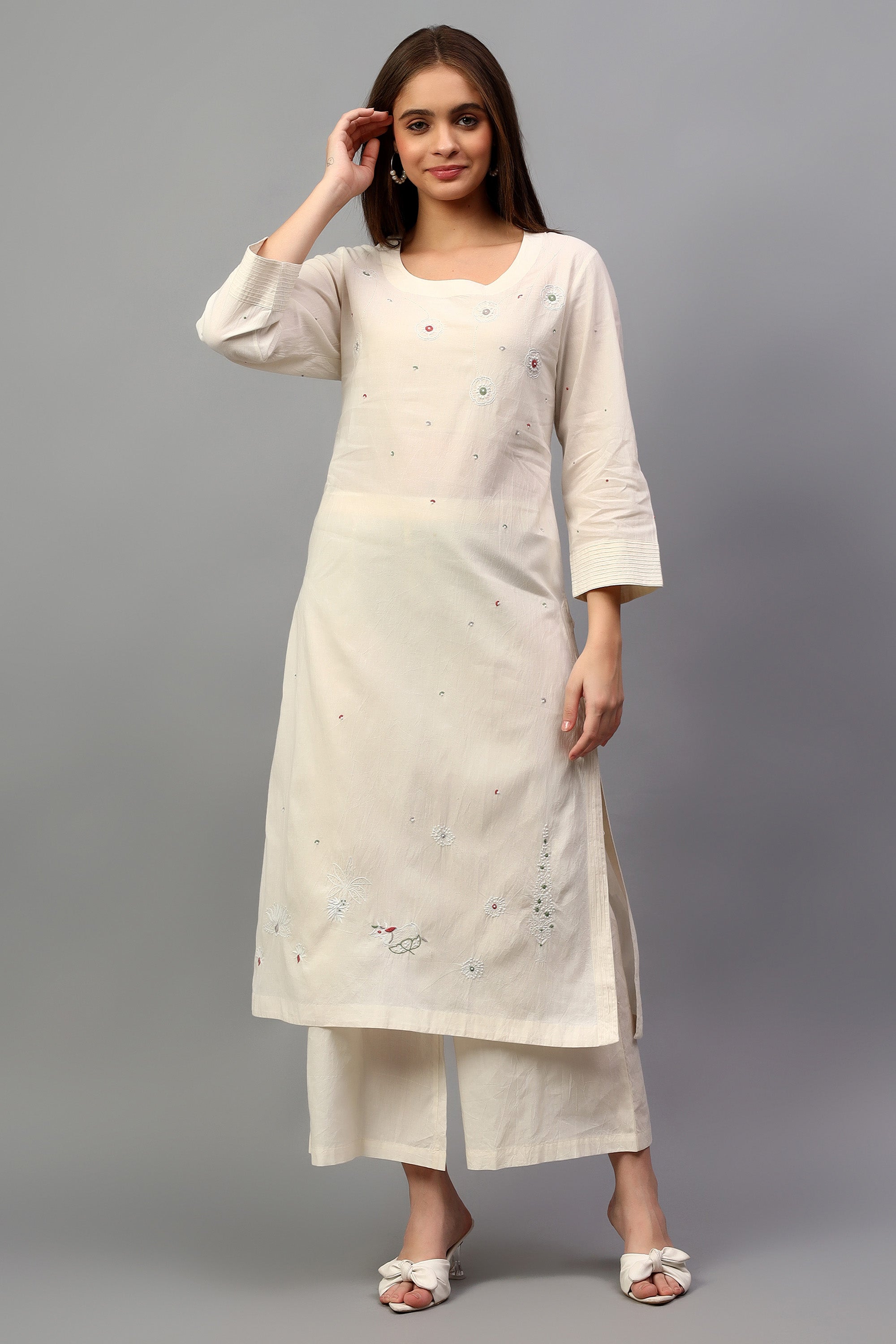 Kurta | Meer | Chikankari | Cotton