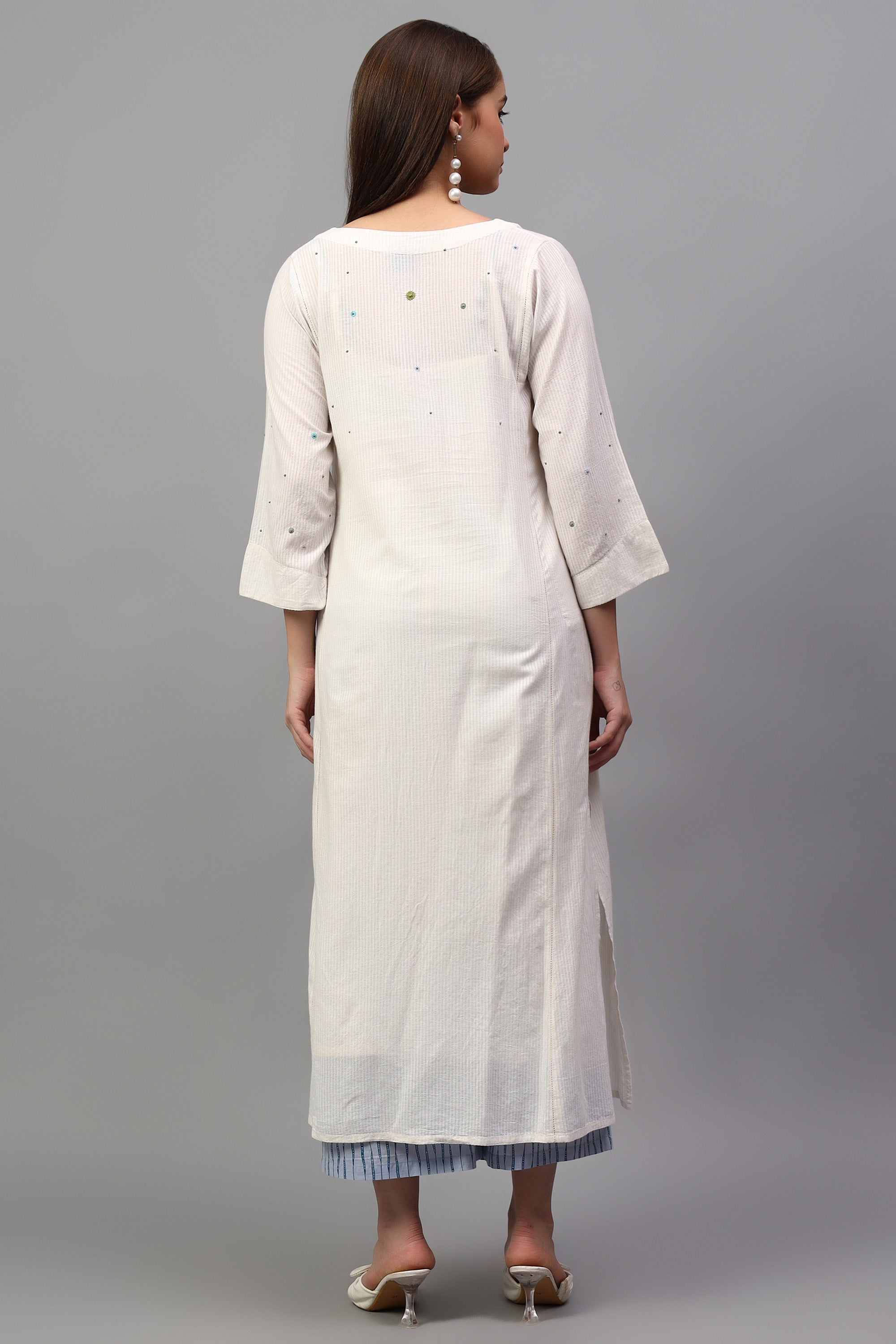 Kurta only | Pacha | Chikankari | Cotton