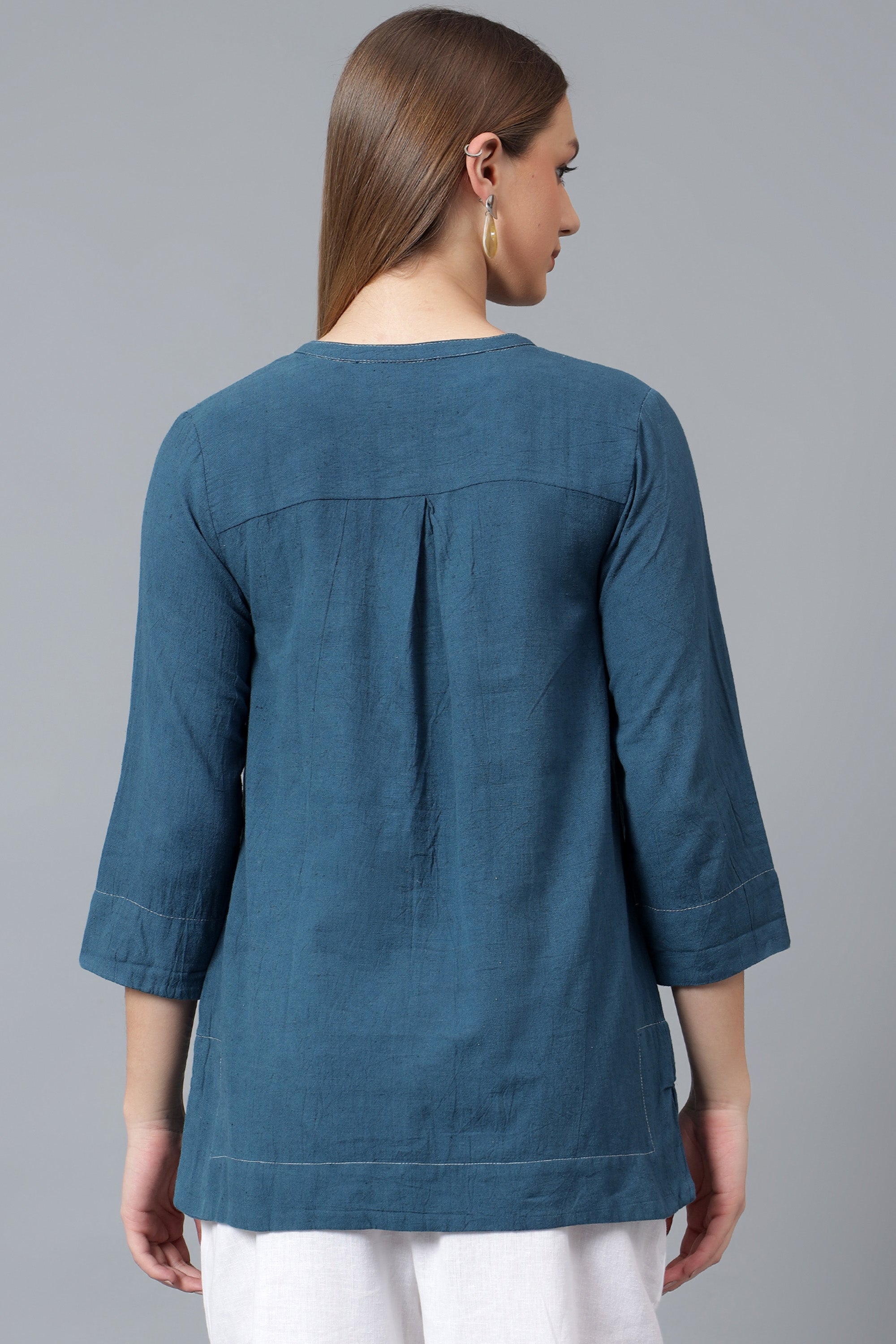 Shirt | Adverb | Chikankari | Cotton Flax(linen)