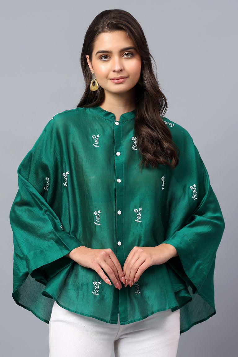 Easy Shirt | Bhaasha | Chikankari | Cotton Silk (Chanderi)