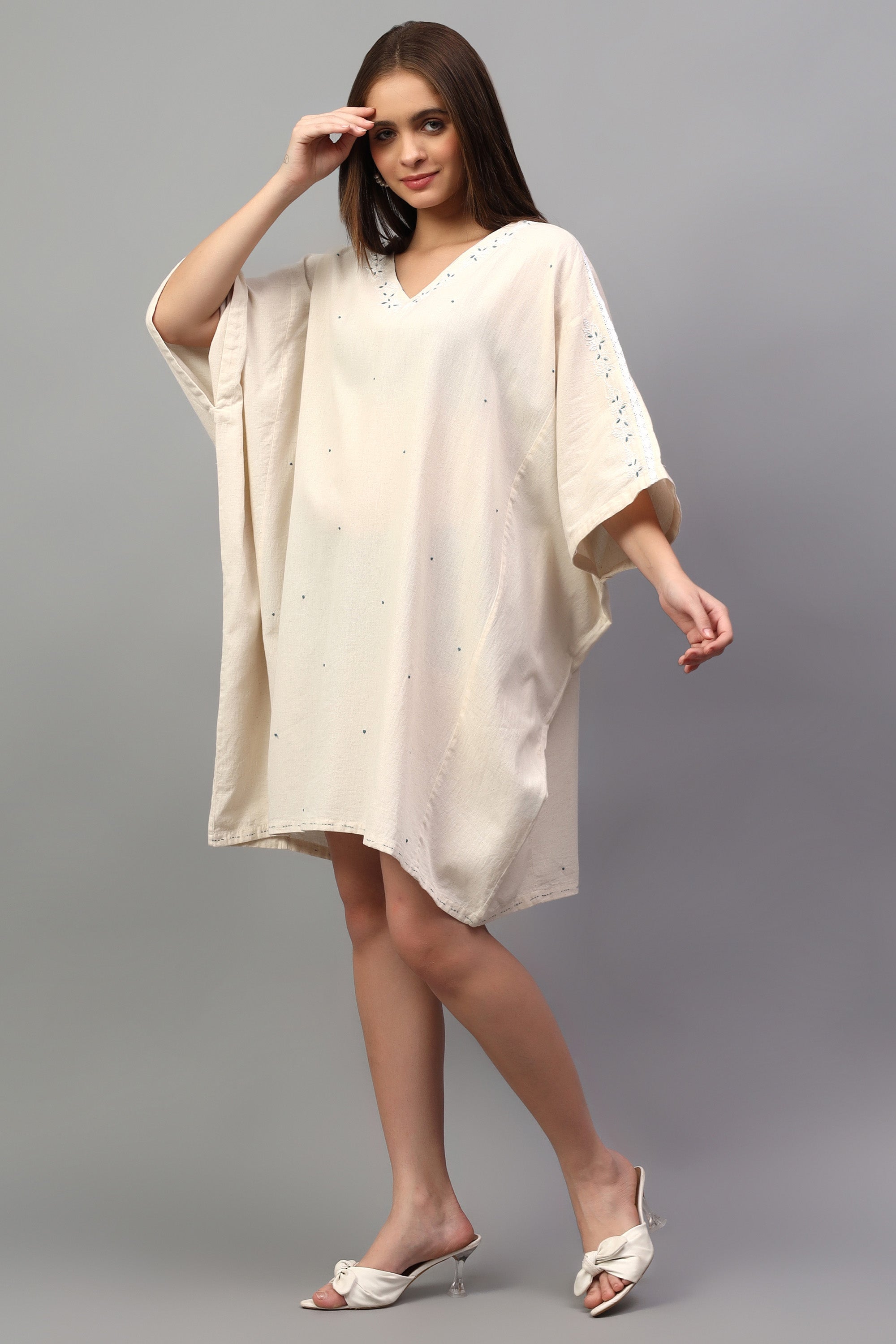 Easy fit Tunic | Akito | Chikankari | Cotton linen