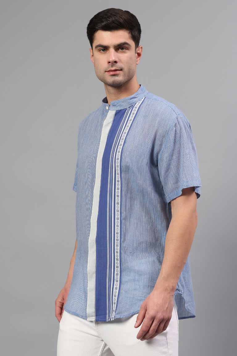 Mandarin Collar Shirt | Aagat | Handwoven | Cotton